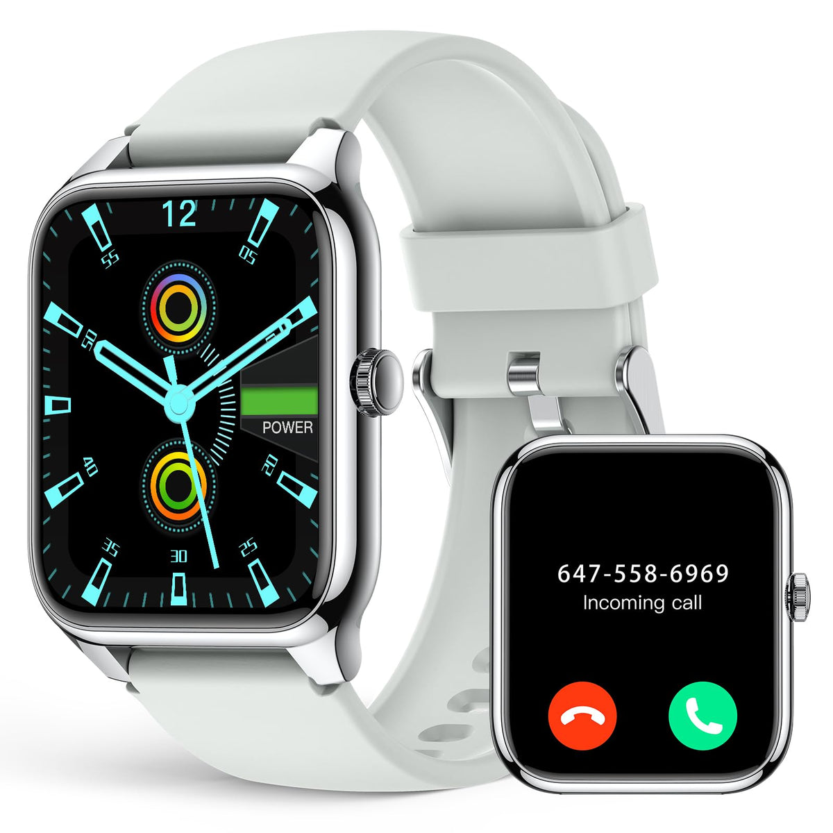 Smart Watch, 1.78 '' Amoled 368*448 Hd Screen, 69 Sports Modes Fitness Tracker With Heart Rate, Blood Pressure, Blood Oxygen, Sl