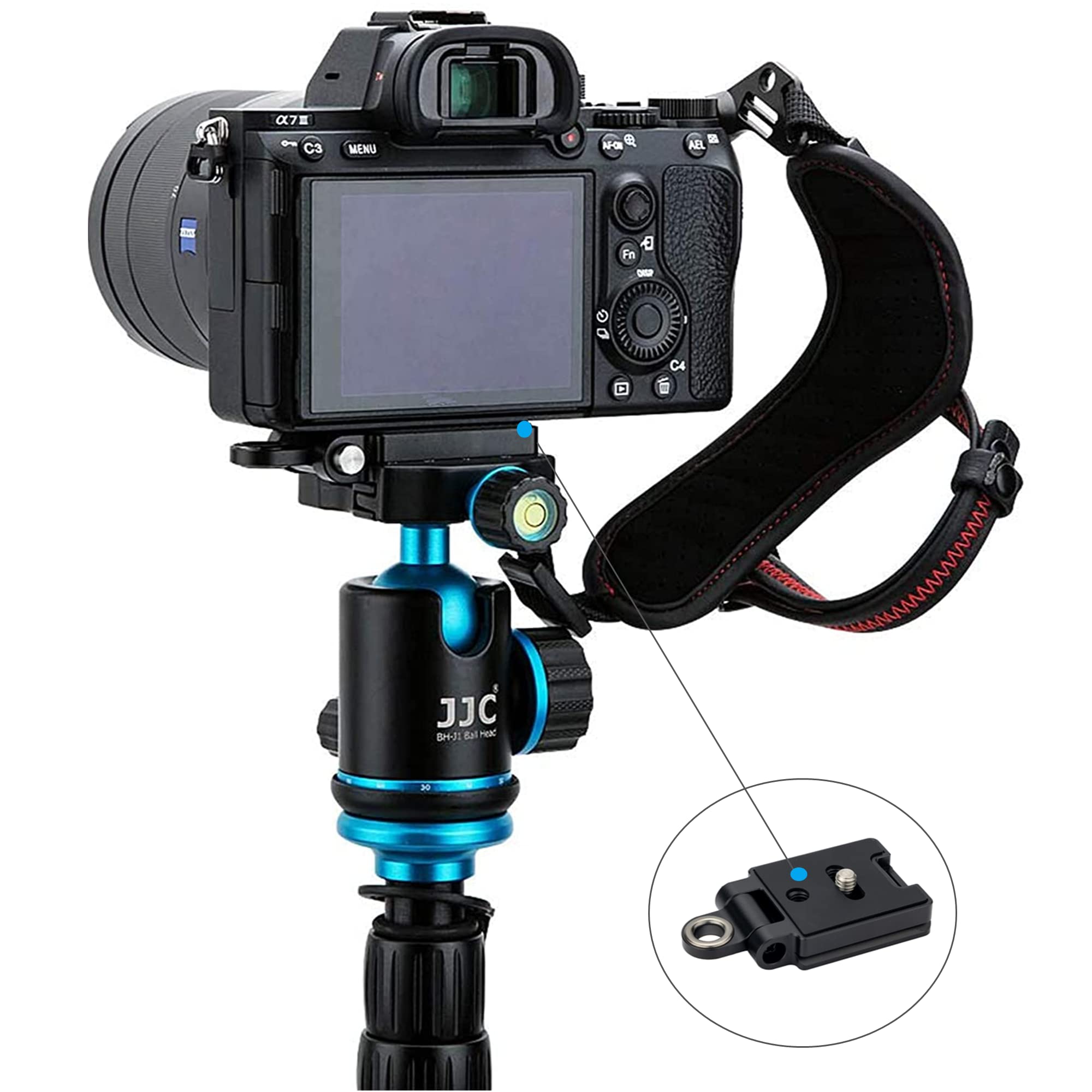 40Mm Universal Arca Swiss Quick Release Plate With 1/4'' 20 Screw & Adjustable Neck Strap Connect Eyelet For Tripod Ball Head, C