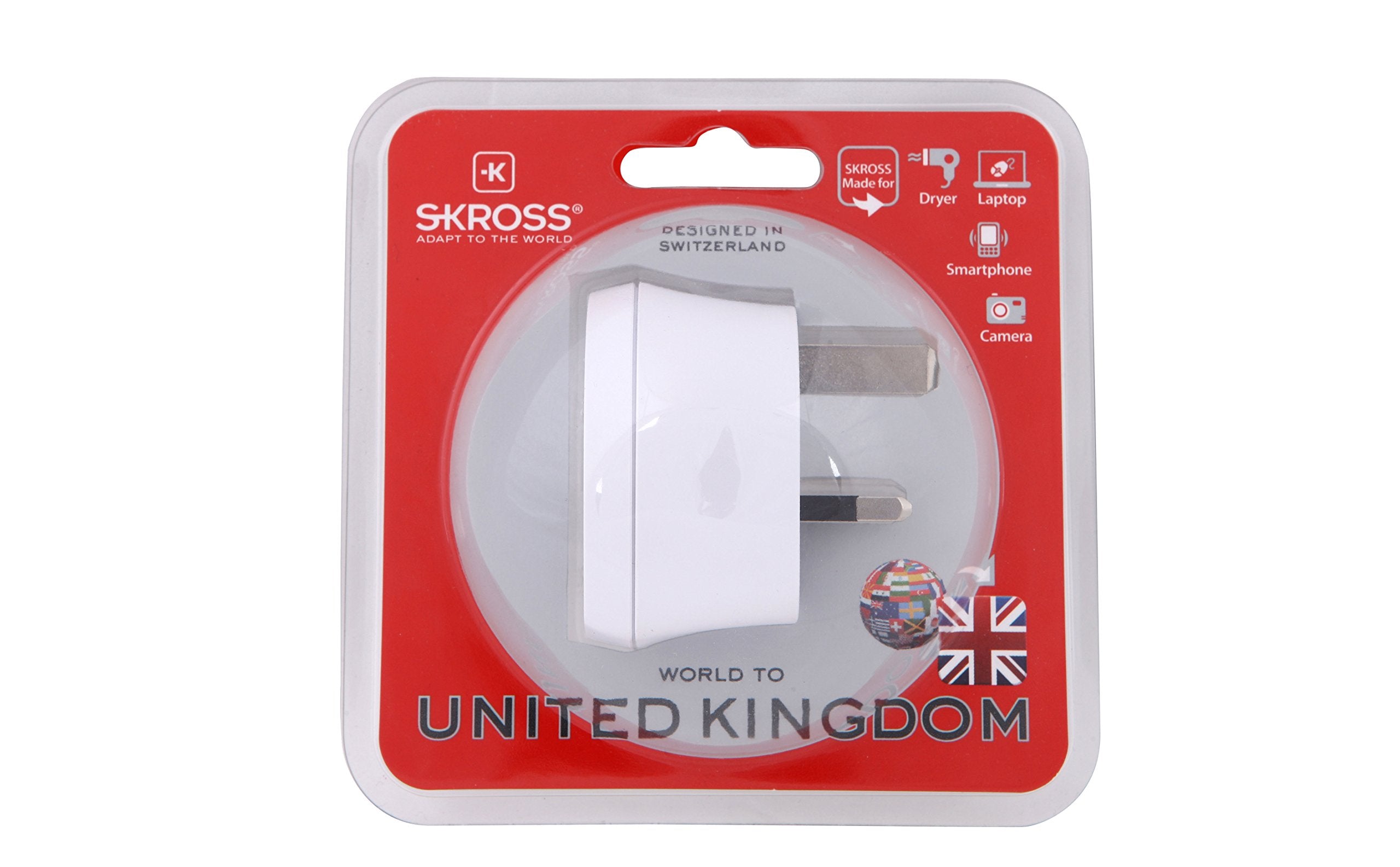 Skross World To Uk Country Travel Adaptor, White