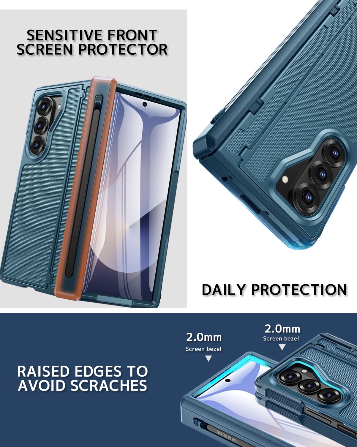 Ninki For Samsung Galaxy Z Fold 7 Case With S Pen Holder And Invisible Kickstand,Screen Protector Hinge Hard Drop-Proof Phone Co