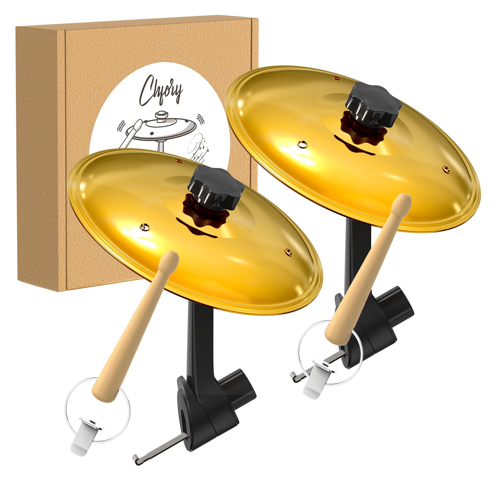 2 Pack Car Cymbal Air Vent, Mini Drum Crash Cymbal Set with Mini Drum Stick, Funny Musical Instruments Gadget for Drummer Music 