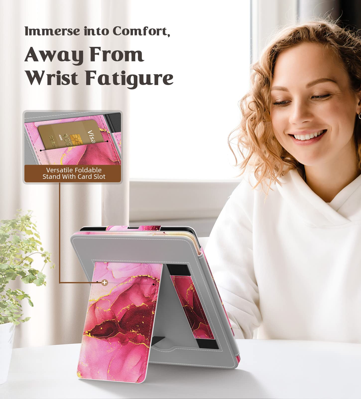 Moko Case For 6.8'' Kindle Paperwhite (11Th Generation 2021) And Signature Edition, Slim Pu Shell Cover Case With Auto Wake/Slee