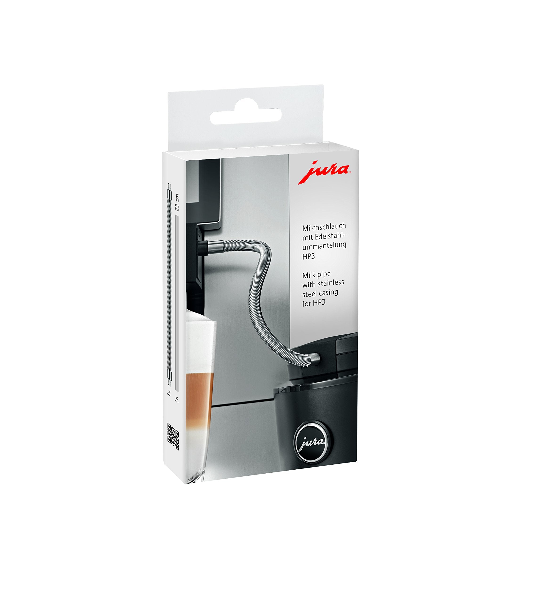 Jura Original Milk Hose With Stainless Steel Coating Hp3 � Pack Of 1 � 24114, Silver