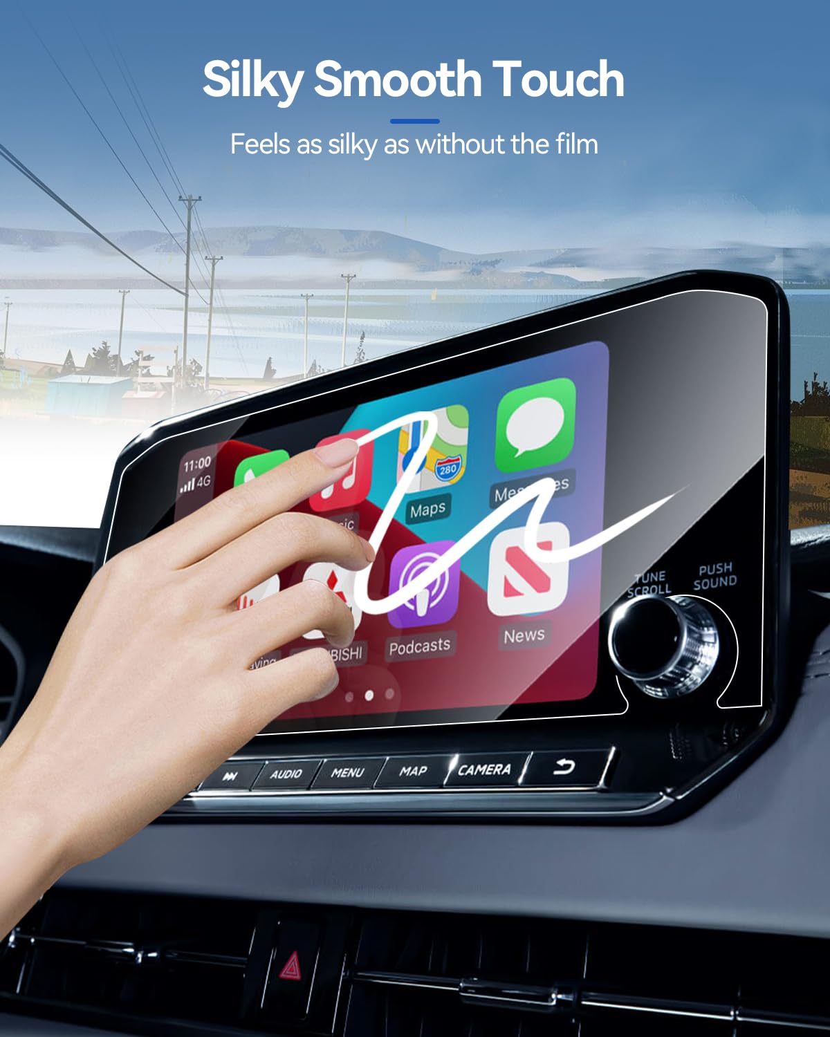 Lantu 2Pcs Ar Screen Protector For 2022 2023 2024 Mitsubishi Outlander Accessories Navigation Touchscreen Protector Film Accesso