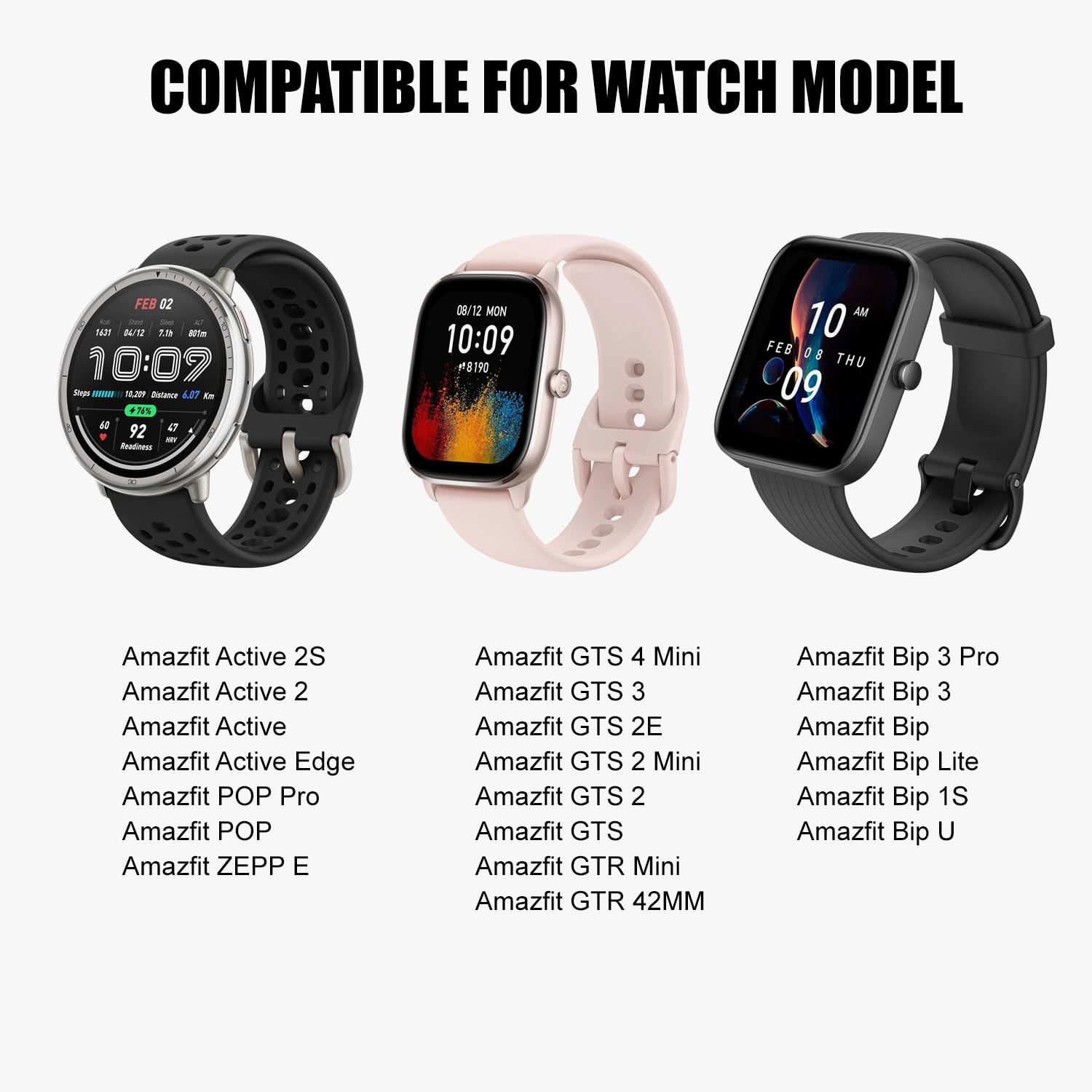 Nacorulu Compatible With Amazfit Active 2 Bands, 20Mm Width Silicone Replacement Strap For Amazfit Active/Active 2S/Gts 4 Mini/G