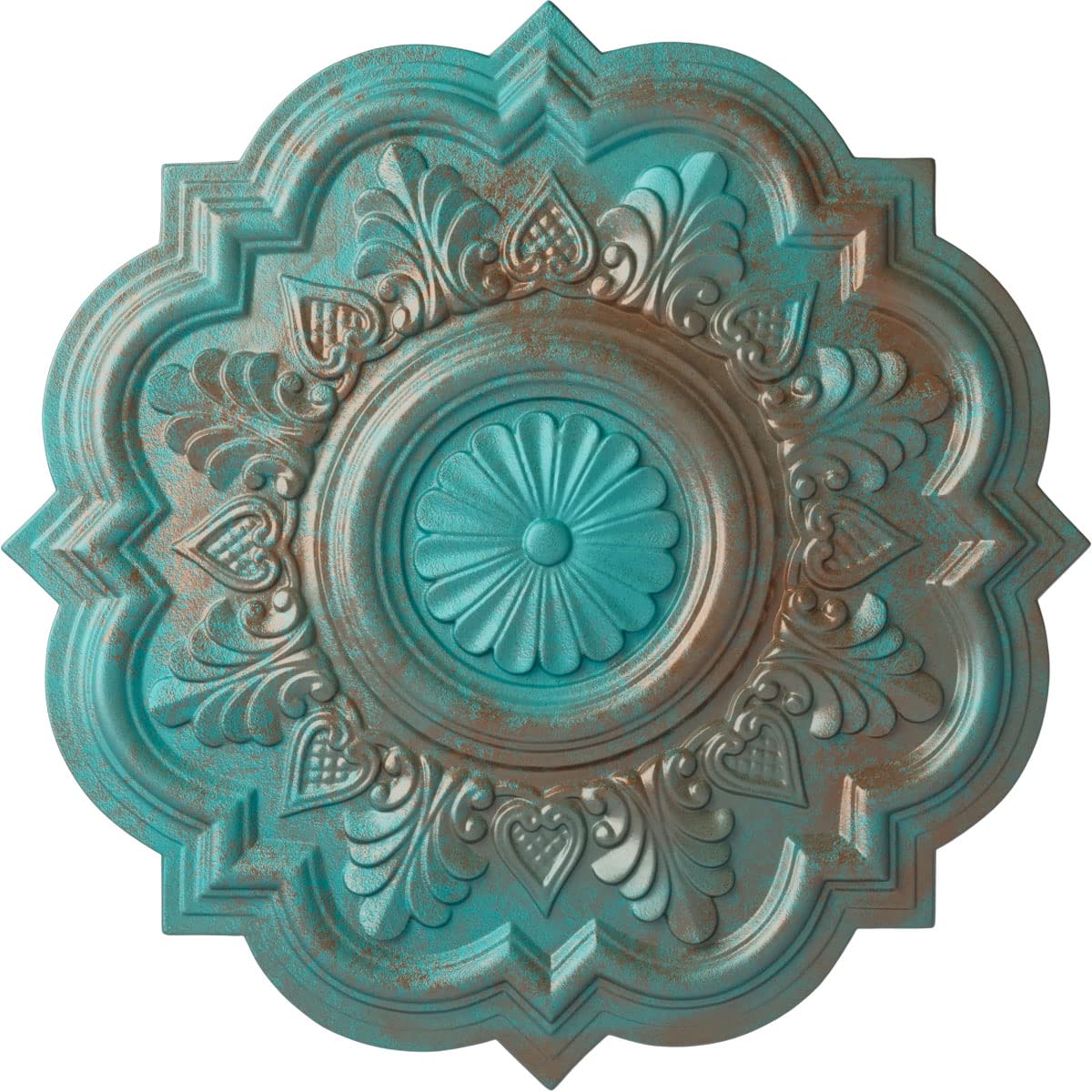 Ekena Millwork CM20DRCGS Deria Ceiling Medallion, Copper Green Patina