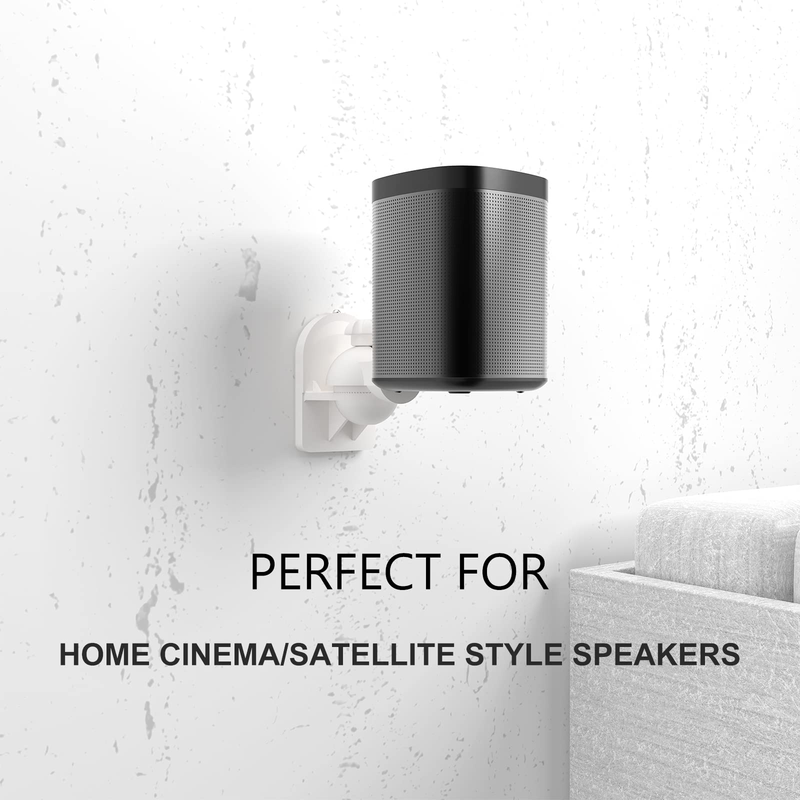 WALI Speaker Wall Mounts, Bookshelf Speaker Wall Mount Brackets, Surround Sound Speaker Mounts, Hold up to 7.7 lbs, (SWM402 W), 4 Pack, White