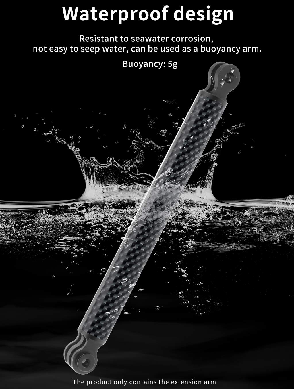 Feichao Helmet Extension Arm Pole Mount Carbon Fiber Compatible With Gopro 9/Max/8/7/6,Insta360 One R, Dji Osmo Action, Ek7000 4