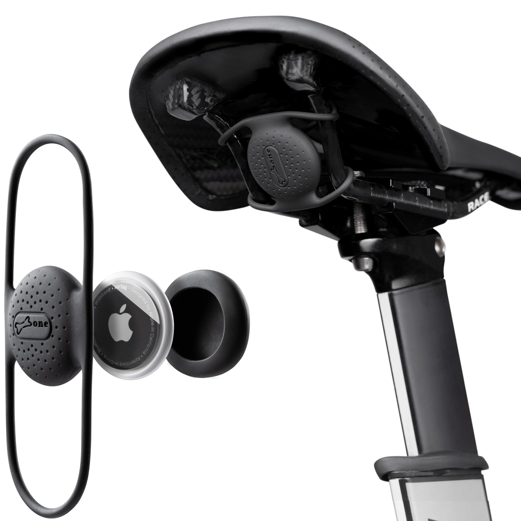 Bone Airtag Bike Mount Strap, Hidden Bicycle Seatpost Mount Bike Airtag Holder Compatible With Airtags, Anti Theft Air Tag Gps T