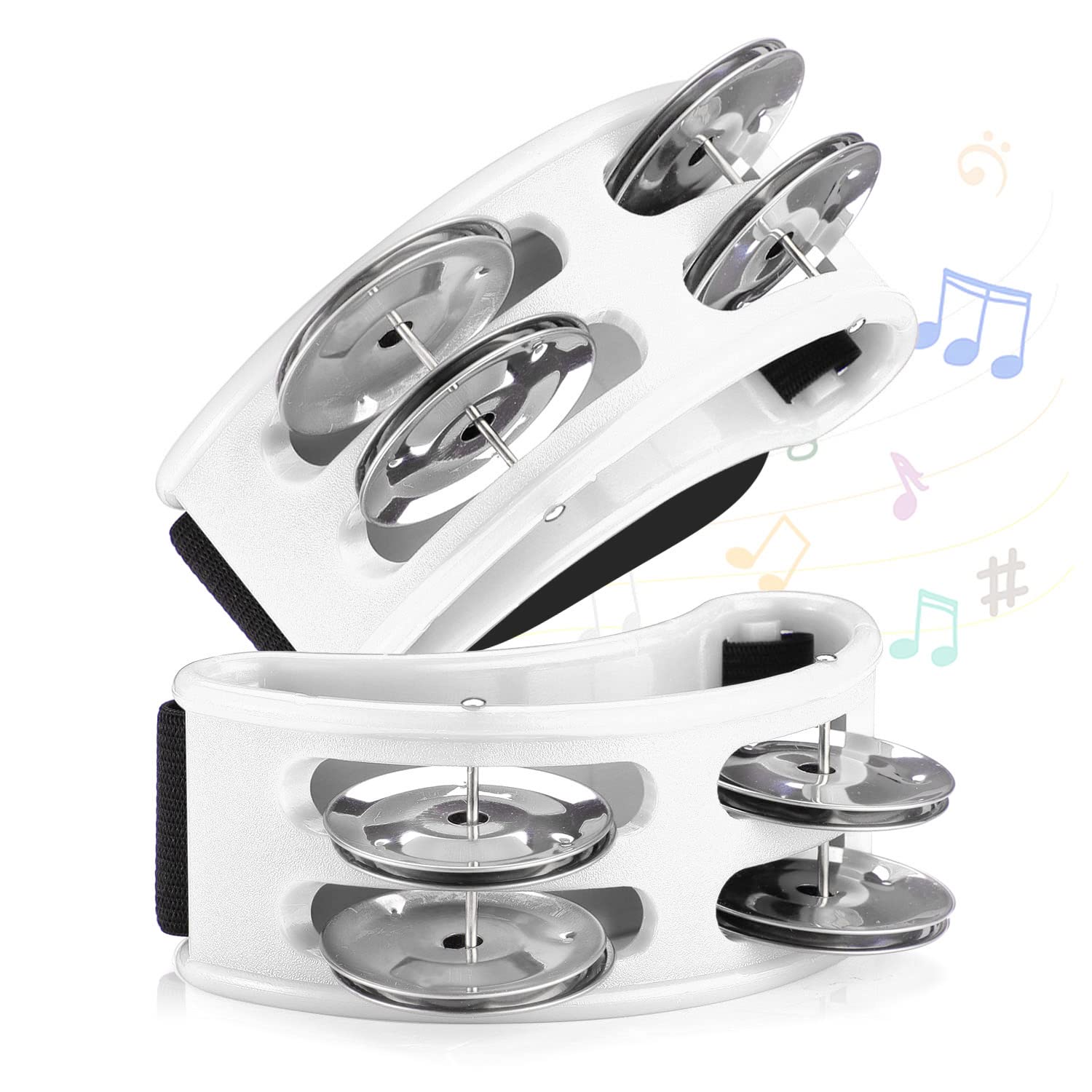 Facmogu 2Pcs Foot Tambourine For Adults, Foot Tambourine Shaker Musical Rhythm Instrument, Foot Tambourines Percussion With Doub