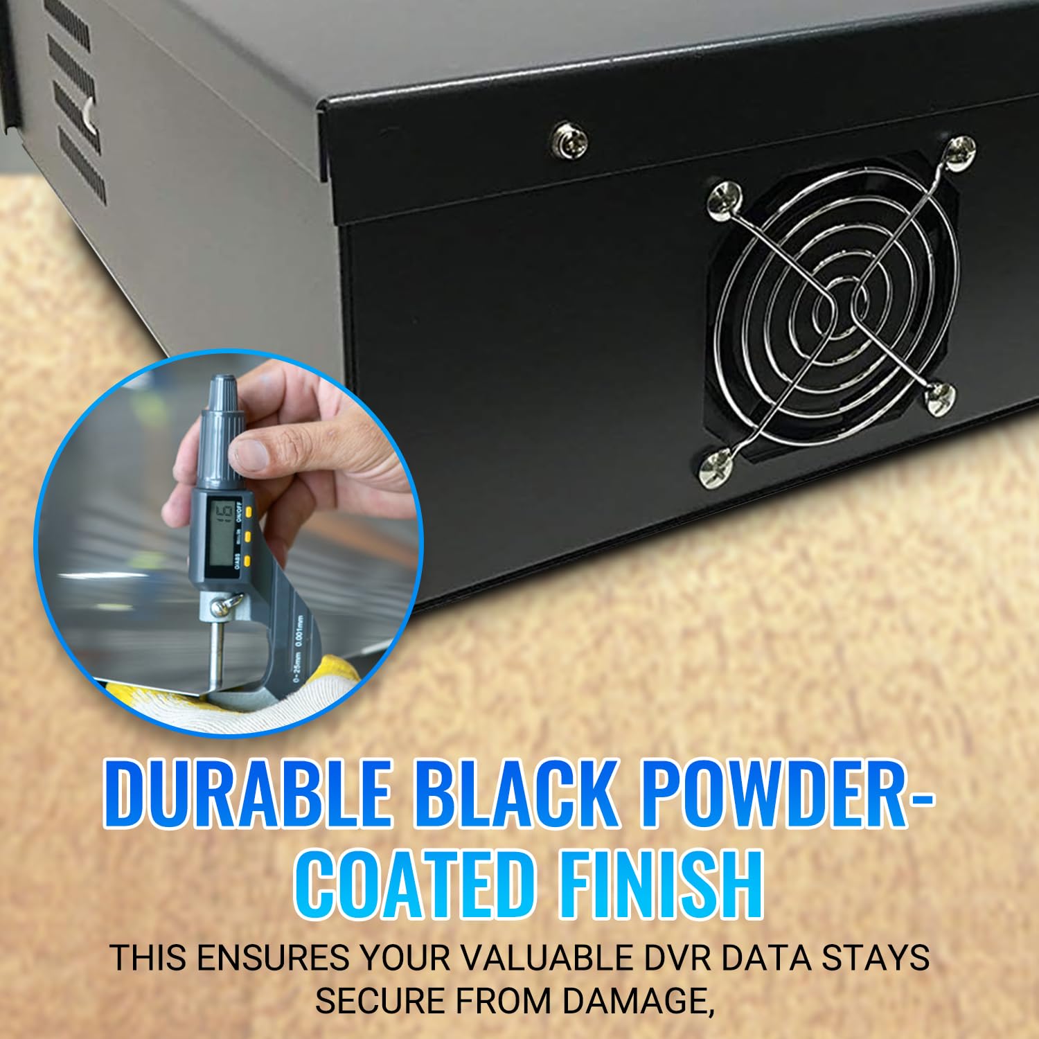 Ares Vision Heavy Duty Steel 18' X 18' X 5' Dvr/Pc/Tv Security Lock Box With 16 Gauge Steel Walls, Lock & Key, Removable Top, And Exhaust Fan. Great Security Box For Any Electronic Devices!