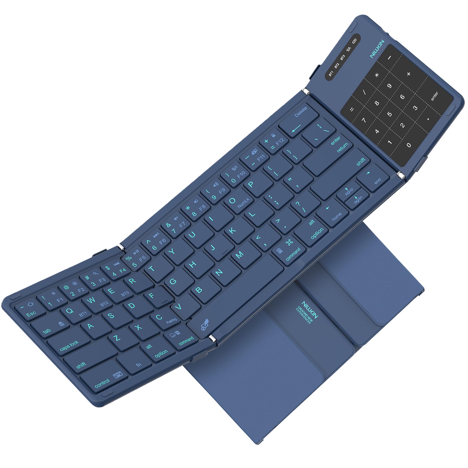 Nillkin Foldable Bluetooth Keyboard with Touchpad & Number Pad, Blue