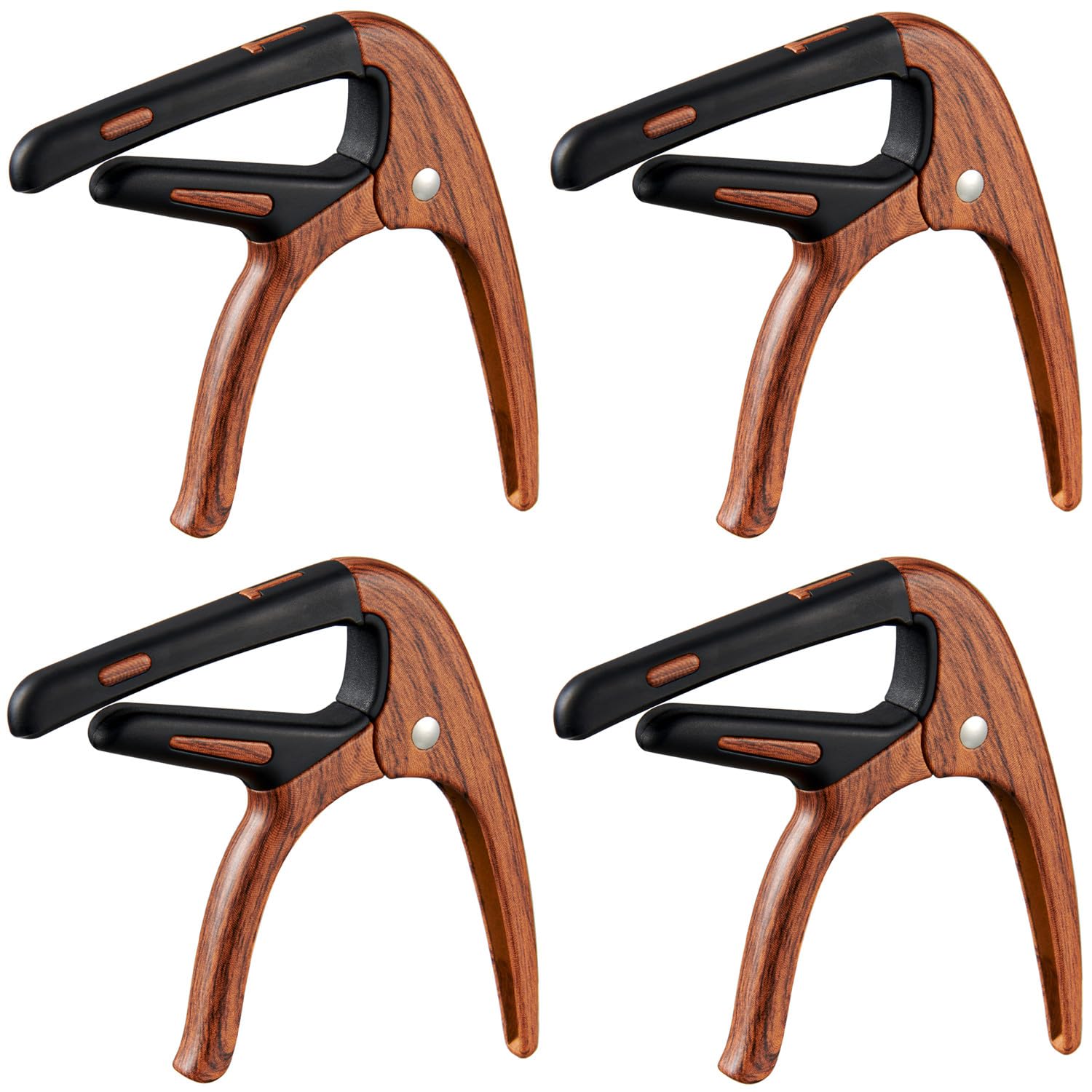 Guitar Capo For Acoustic And Electric 6 String Guitars (4 Pack Roswood Capo)