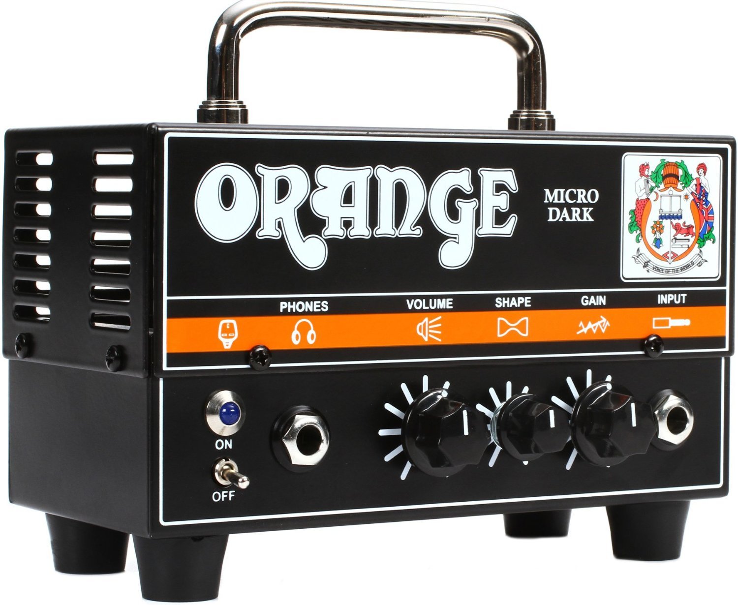 Orange Micro Dark Terror Hybrid Amp Head Mini Stack Combo W/ Cabinet And Speaker Cable, Black