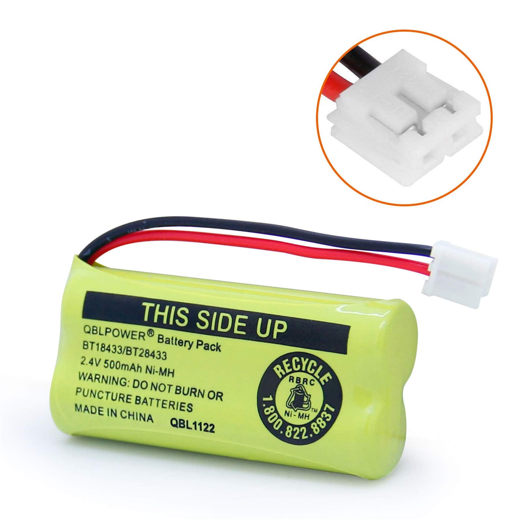 Qblpower 2.4V Rechargeable Battery Compatible With At&T Vtech Phones Bt18433 Bt184342 Bt28433 Bt284342 Bt 8300 Batt 6010 Bt1011