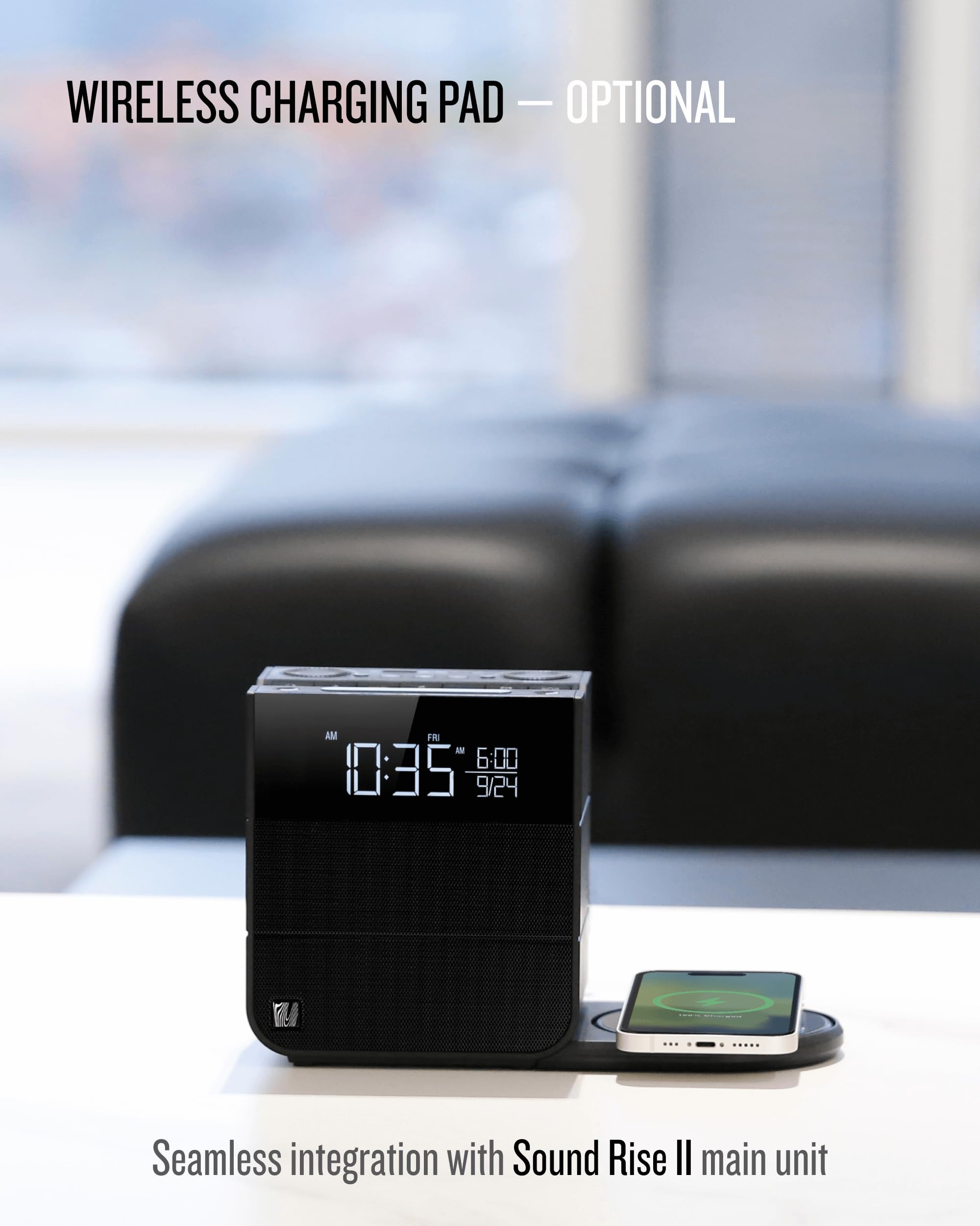 Soundfreaq Sound Rise Ii, Sfq 16: Bedside Alarm Clock Radio & Bluetooth Speaker, With Large Display Screen, Fm Radio, Fast Usb C