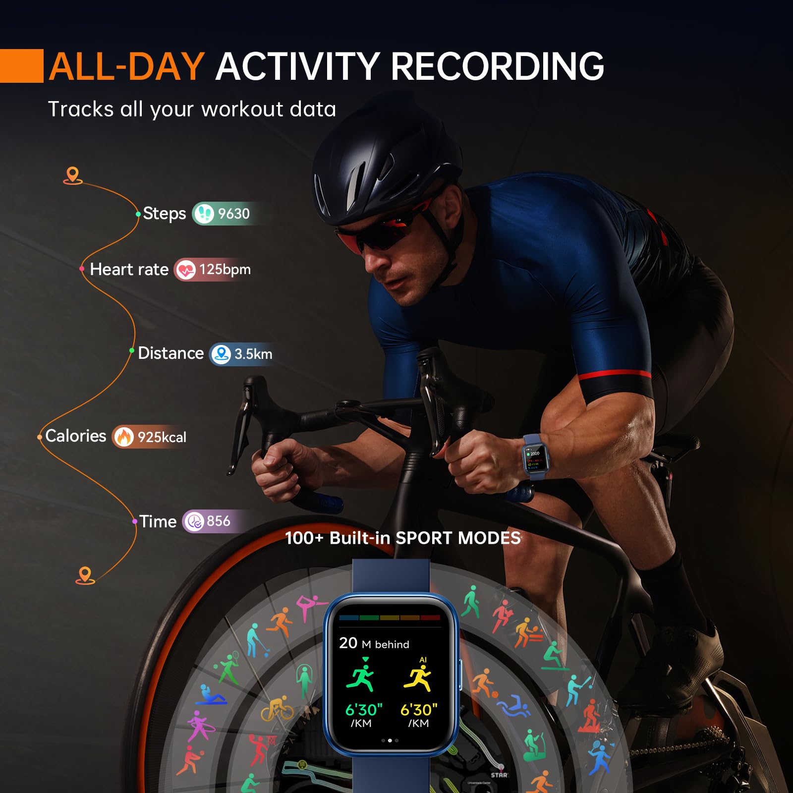 Aeac Smart Watch Fitness Watch For Men Women, Alexa Built-In & Stable Bluetooth Call, With Heart Rate/Spo2/Sleep Monitor, 100 Sp