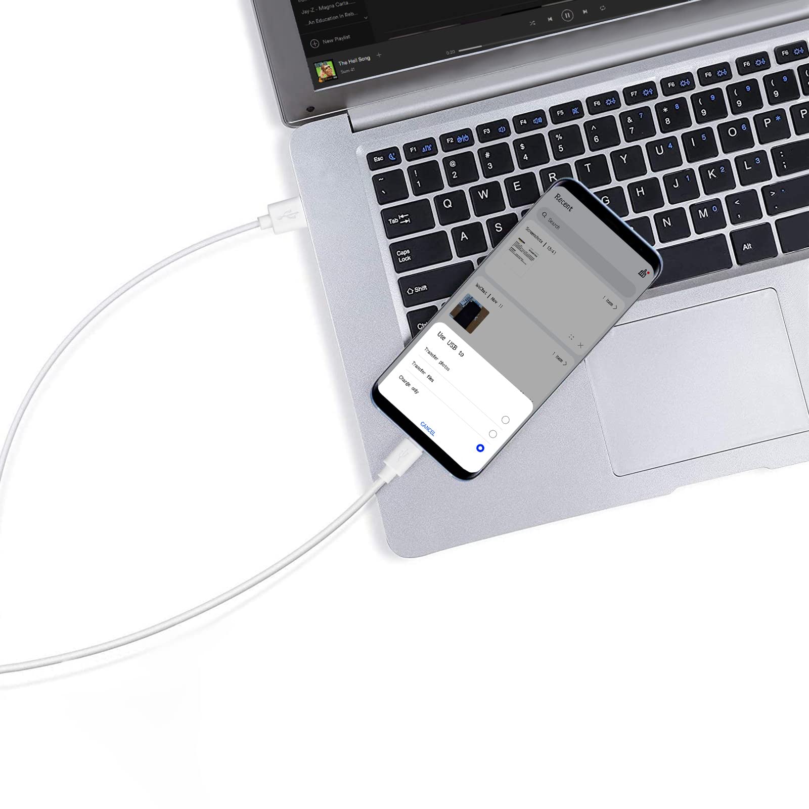 Smays Usb To Micro Usb Cable 3Ft Charging Cord White