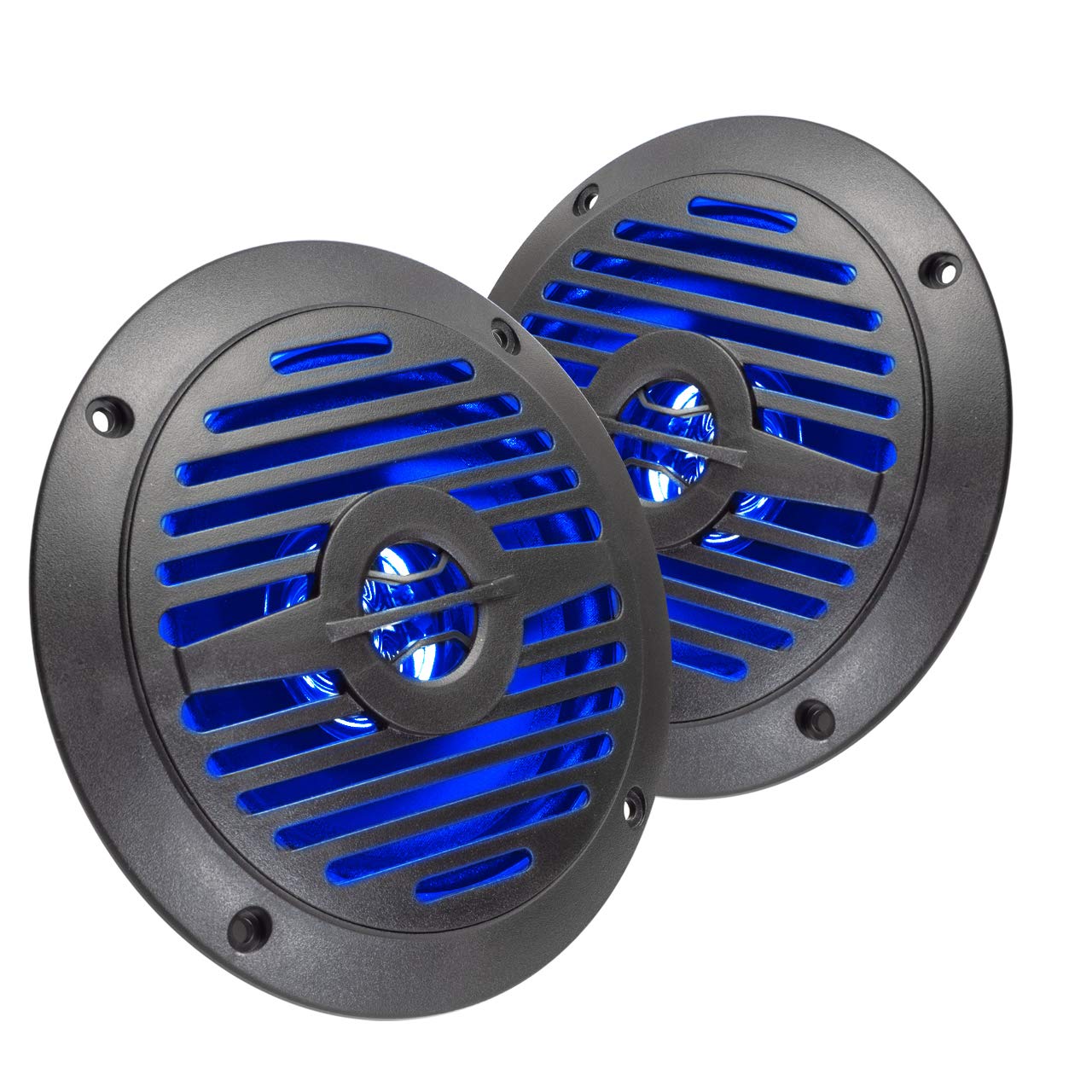 5� Water Resistant Speakers With Blue Led Lights For Marine, Rvs, & Hot Tubs � Pair