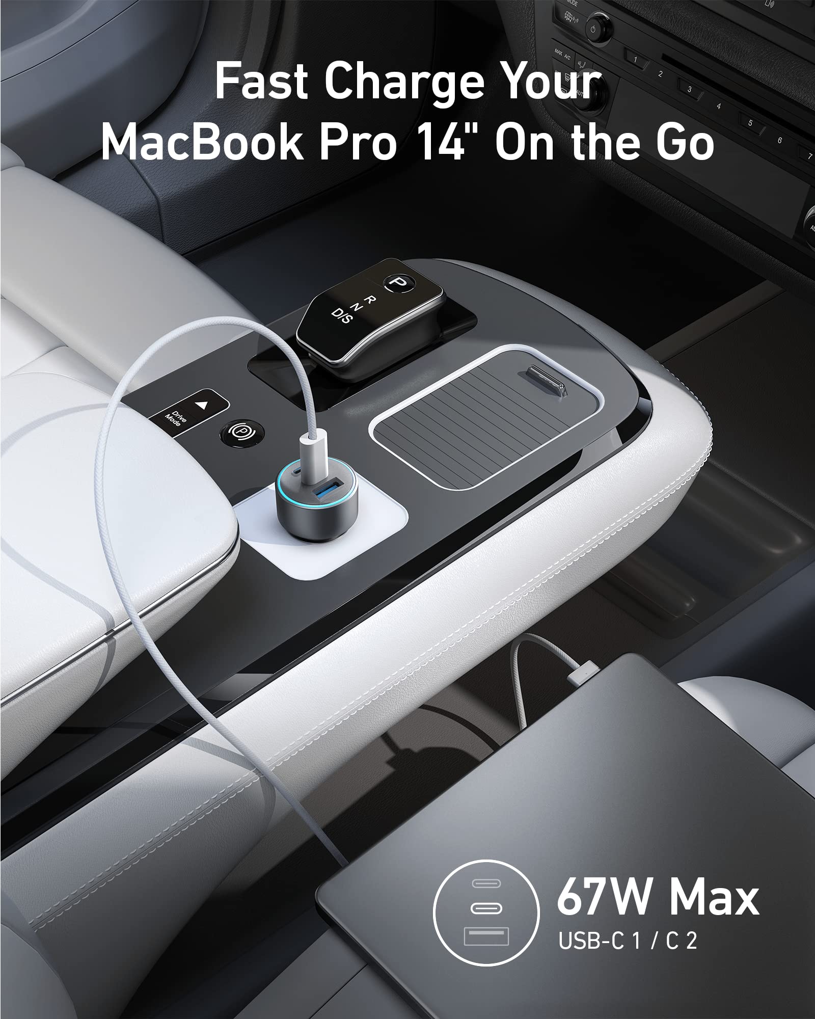 Anker Usb-C Car Charger, Iphone 17 Car Charger, 67W 3-Port Compact Fast Charger, 535 Car Adapter With Piq 3.0 For Iphone 17/16/1