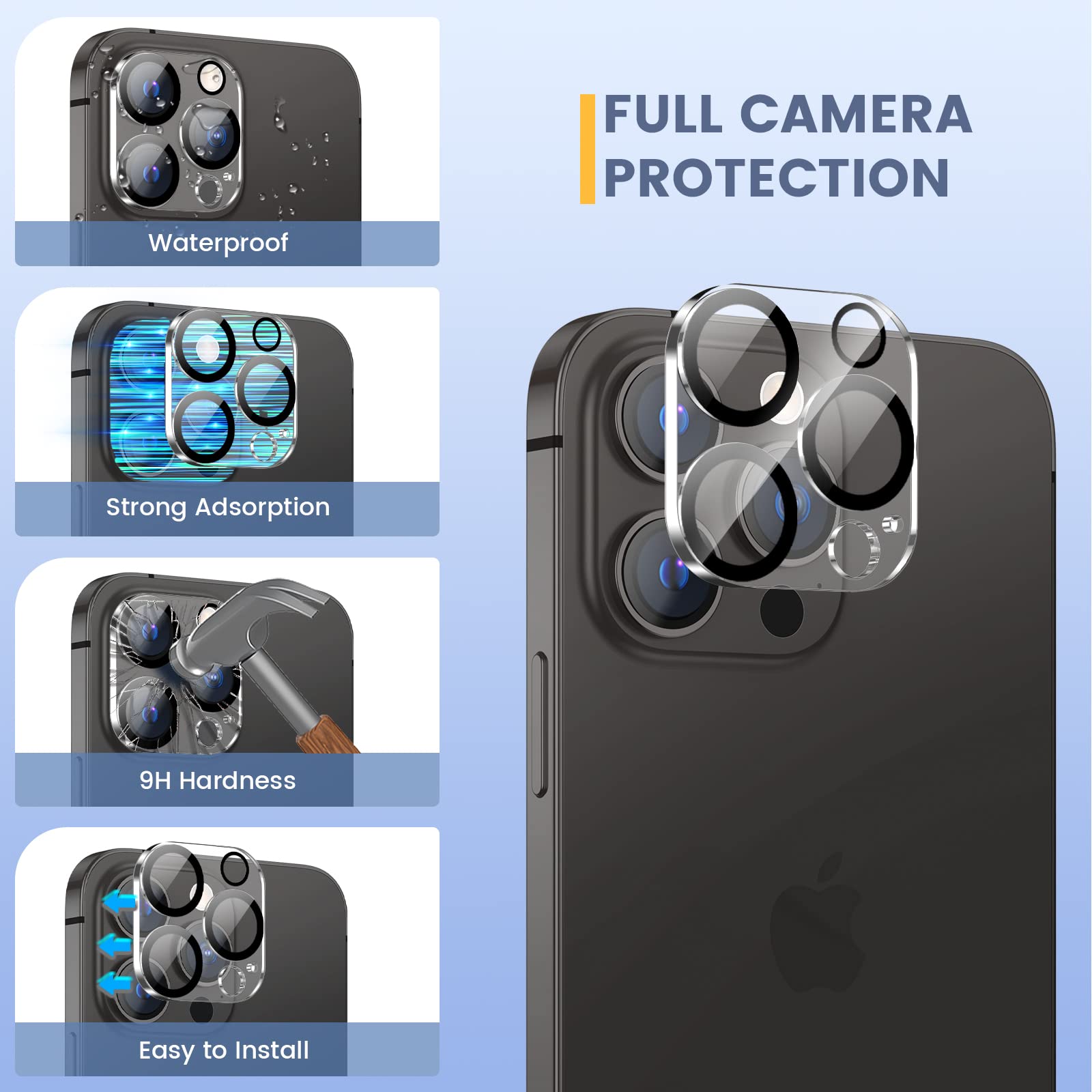 Maxdara [6 In 1] For Iphone 14 Pro Max Screen Protector, 2 Pack Iphone 14 Pro Max Back Screen Protector With 2 Pack Camera Lens