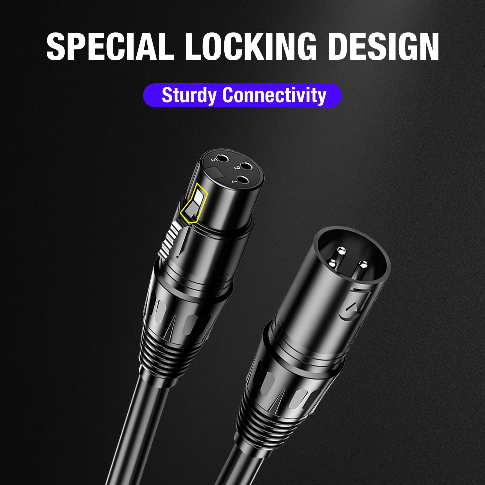 Czgor Dmx Cable 3.9Ft, 10 Pack, Flexible 3 Pin Xlr Male To Female For Stage Lighting Signal Connection