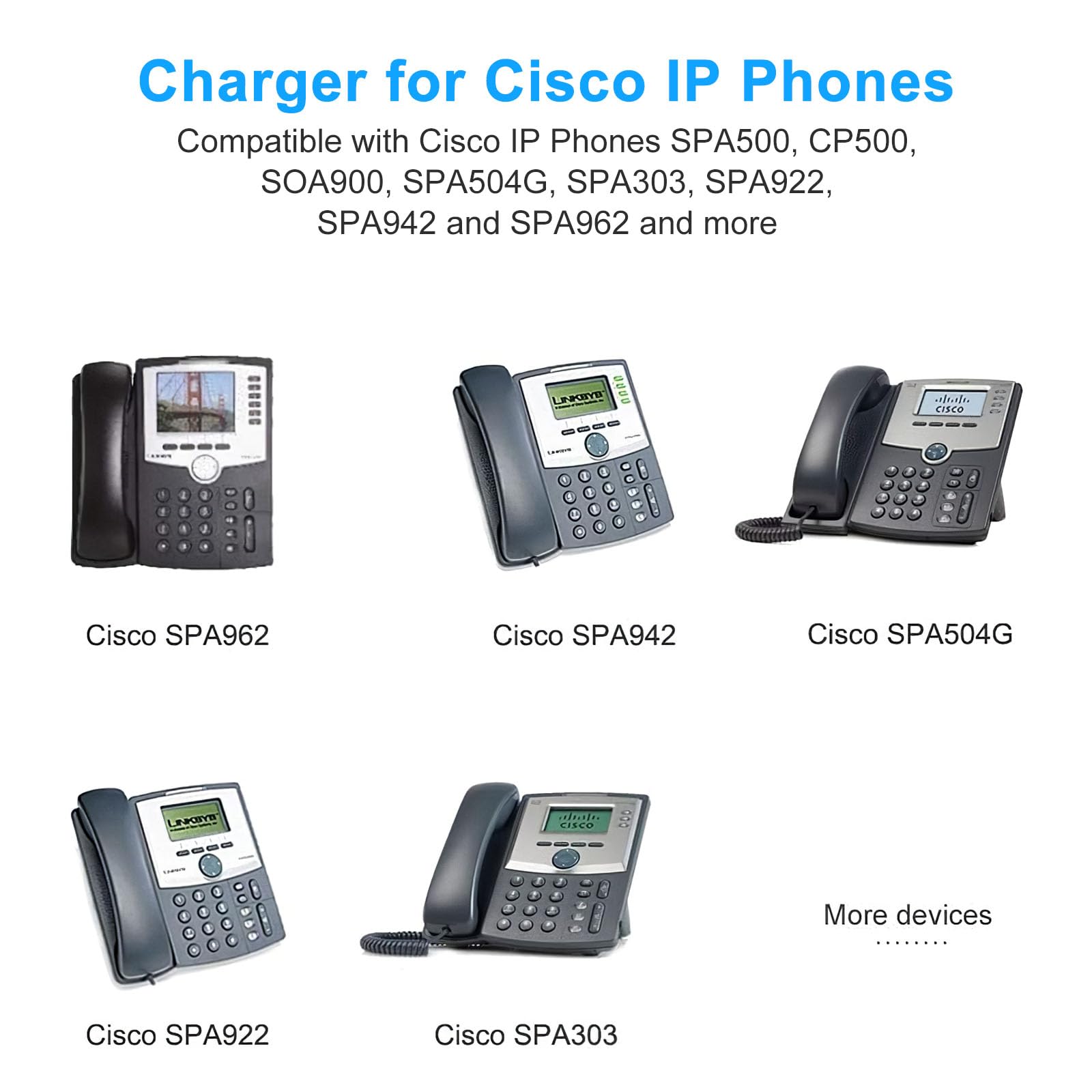 Bensn 5V Power Supply Adapter For Cisco Ip Phone Spa525G2, Spa504G, Spa508G, Spa303, Spa922, Spa942, And Spa962, Spa300, Spa500, Cp500, Spa900, Cisco Spa Series Phones Charging Cord