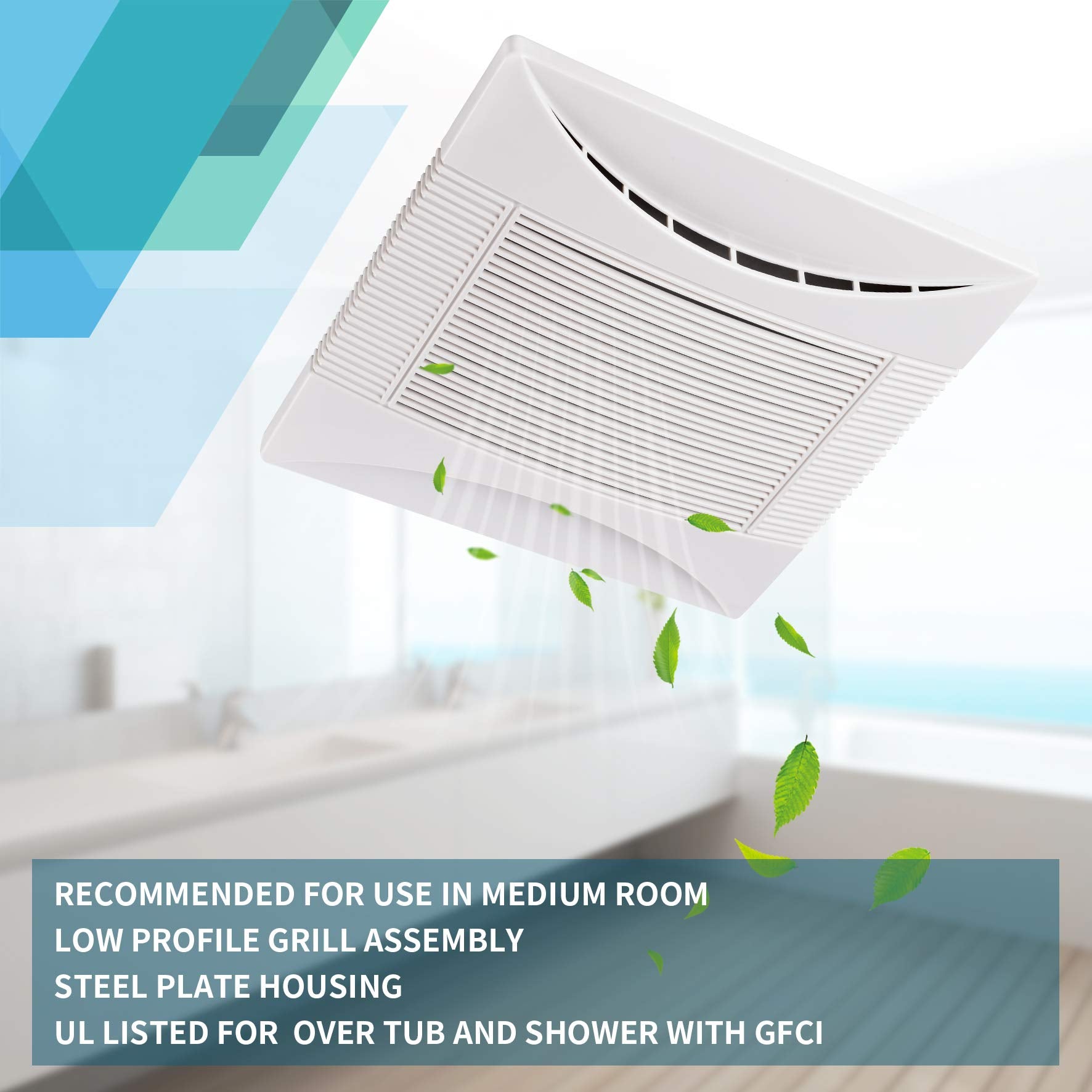 Tech Drive Super Quiet 70 Cfm, 0.3 Sone Bathroom Ventilation And Exhaust Fan (70Cfm)