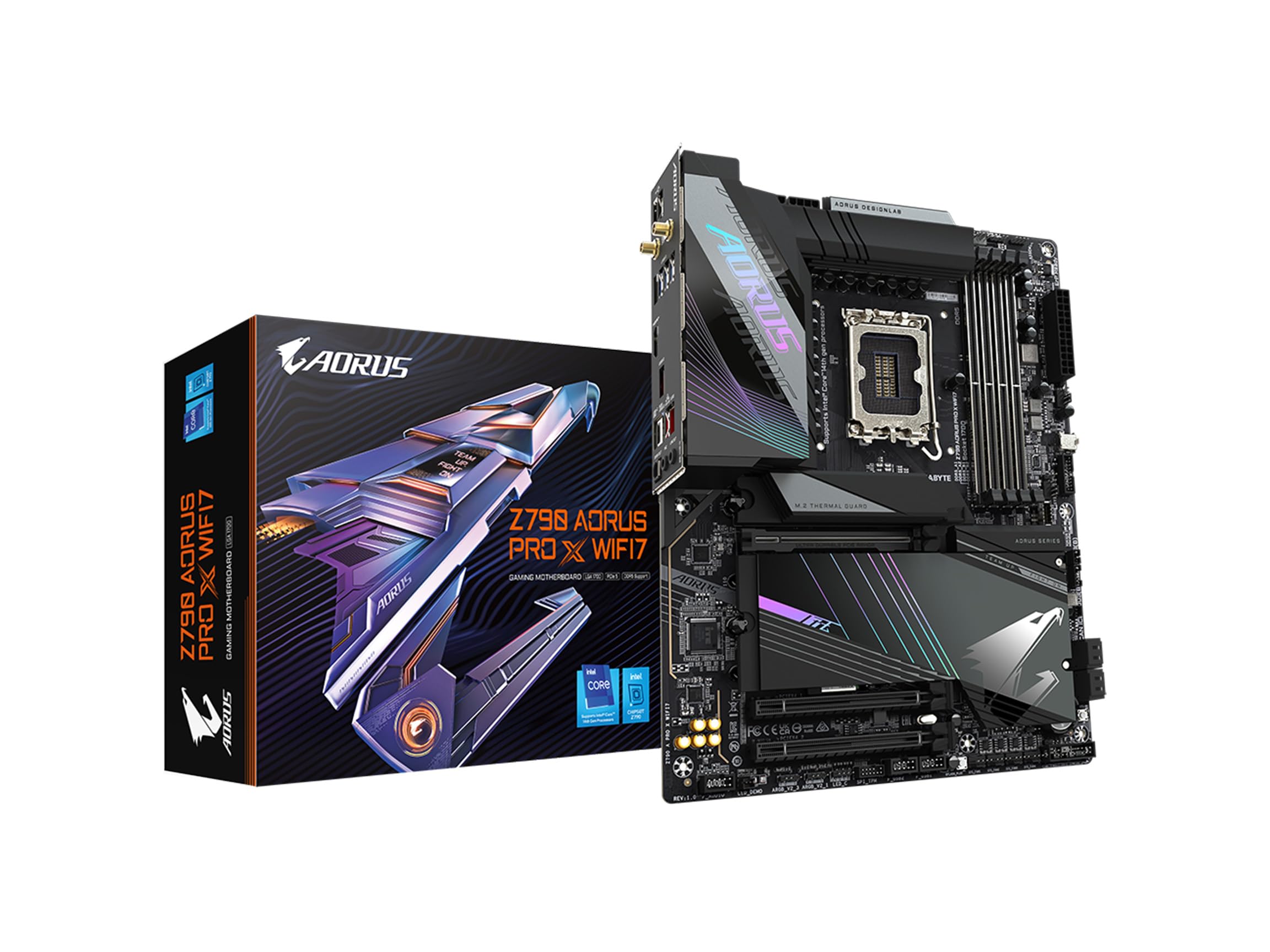 Gigabyte Z790 Aorus Pro X Wifi7 Lga 1700 Intel Z790 X Atx Motherboard With Ddr5, 5* M.2, Pcie 5.0, Usb 3.2 Type C, Wi Fi 7, 5Gbe