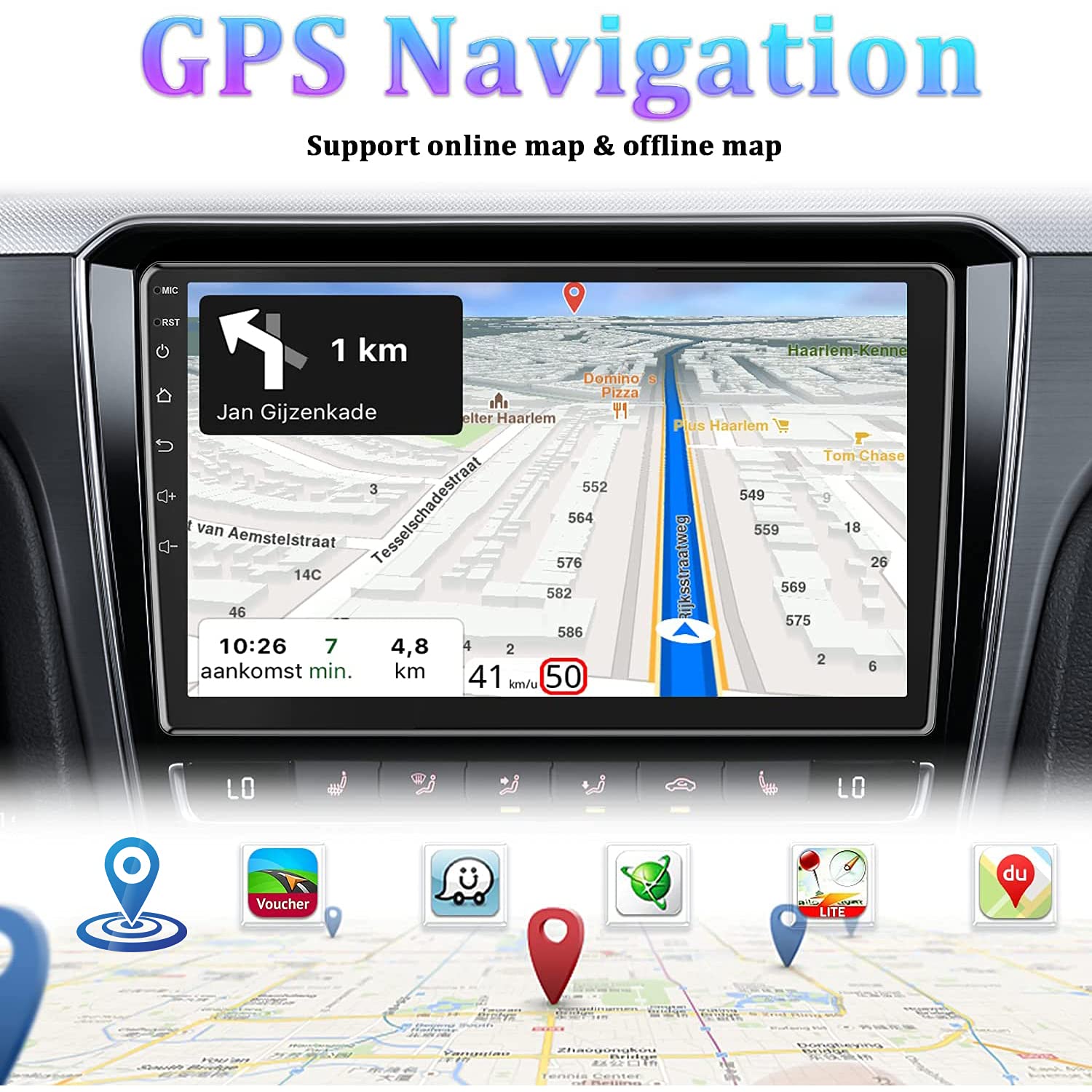 10.1 Inch Android Double Din Car Stereo Touch Screen Car Radio With Wifi Gps Navigation Mirror Link Car Multimedia Player Suppor