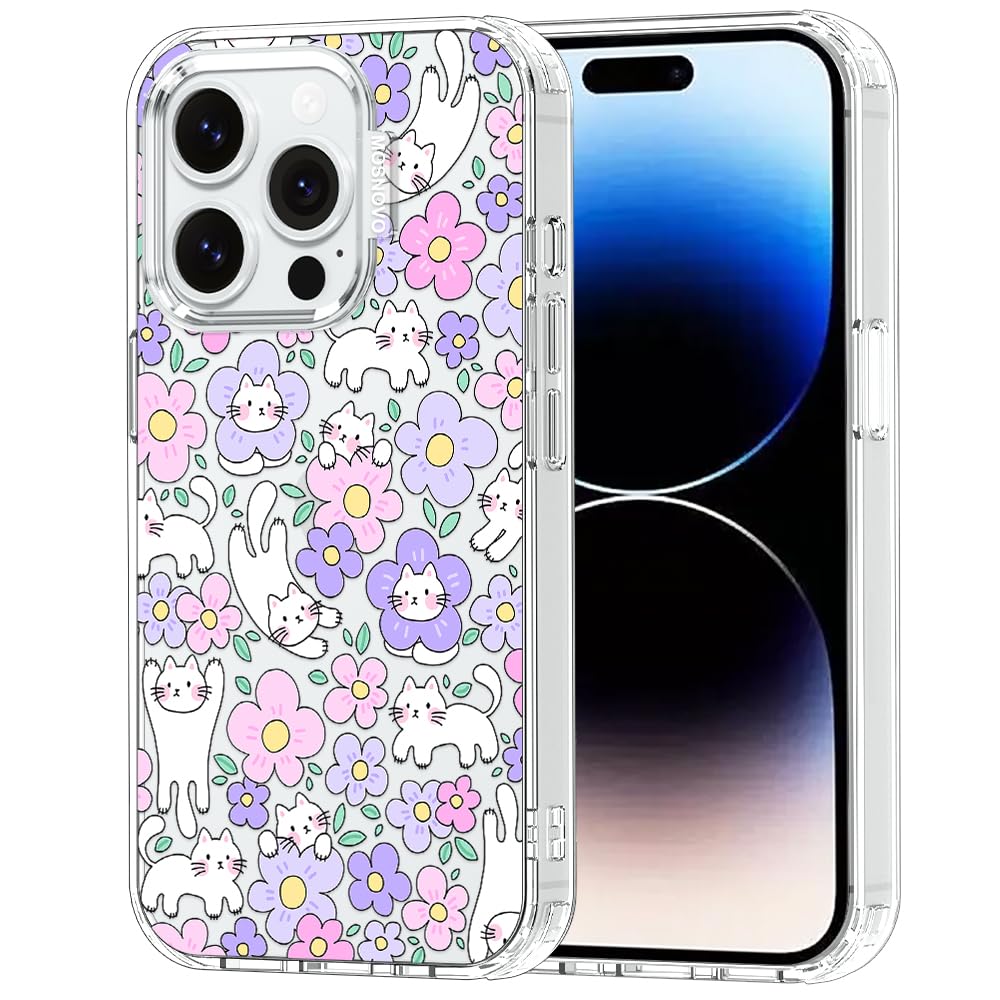 MOSNOVO for iPhone 14 Pro Case, Shockproof Military-Grade Protection 6.6ft Drop Tested, Clear Phone Case for iPhone 14 Pro, Cat 