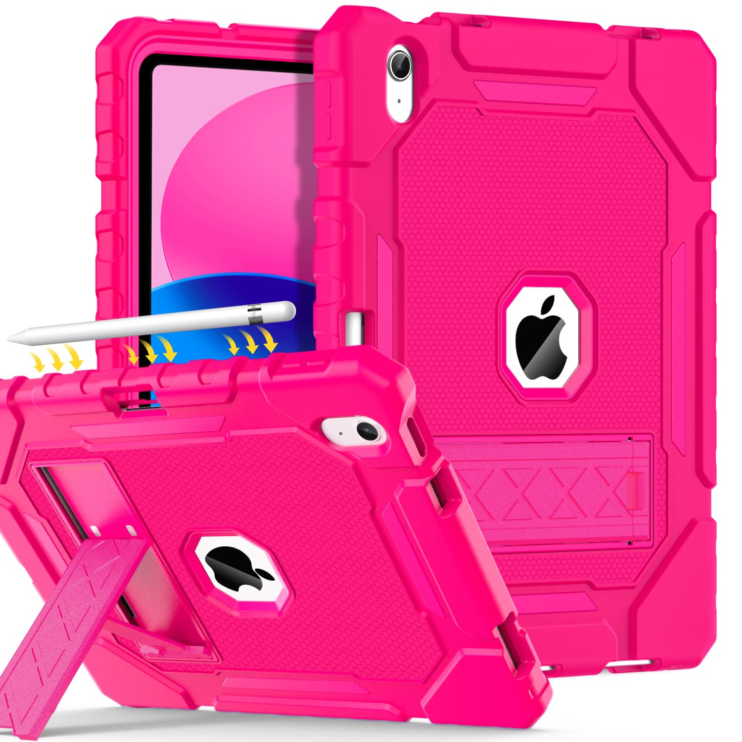 Grifobes Case For Ipad 10Th Generation 2022(10.9 Inch), Heavy Duty Military Grade Shockproof Rugged 10.9'' Cover With Built In S