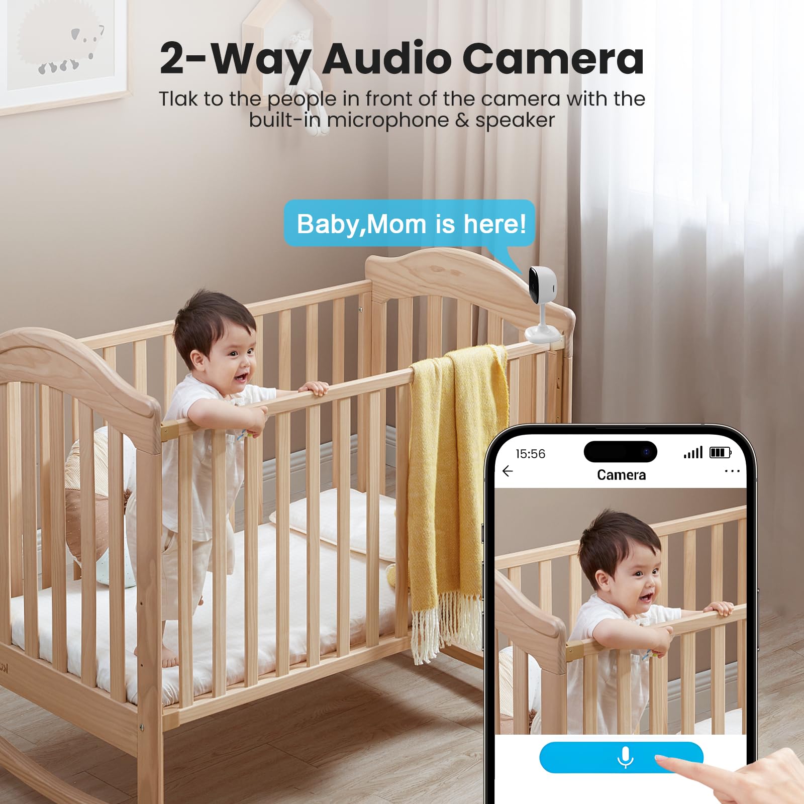 Wifi Indoor Camera For Home Security, 24/7 Recording Camera For Office/House/Apartment Surveillance,Sd Card/Cloud Storage, 2 Way