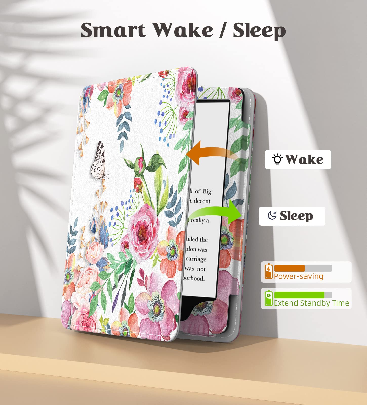 Moko Case For Kindle Paperwhite 11Th Generation 2021 Release, Slim Pu Shell Cover With Auto Wake/Sleep, Magnetic Closure, Lightw