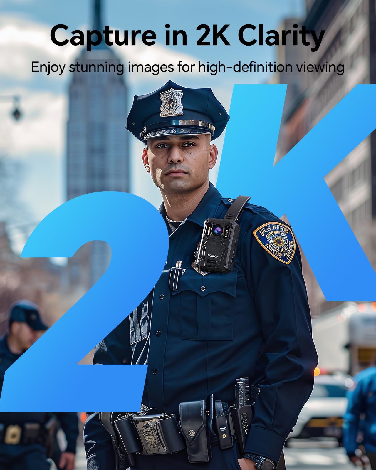 Boblov Kj23Pro 2K Body Camera, 128Gb Body Cams With Night Vision, 4000Mah Battery For 15 Hours Continuous Recording, Ip66 Design