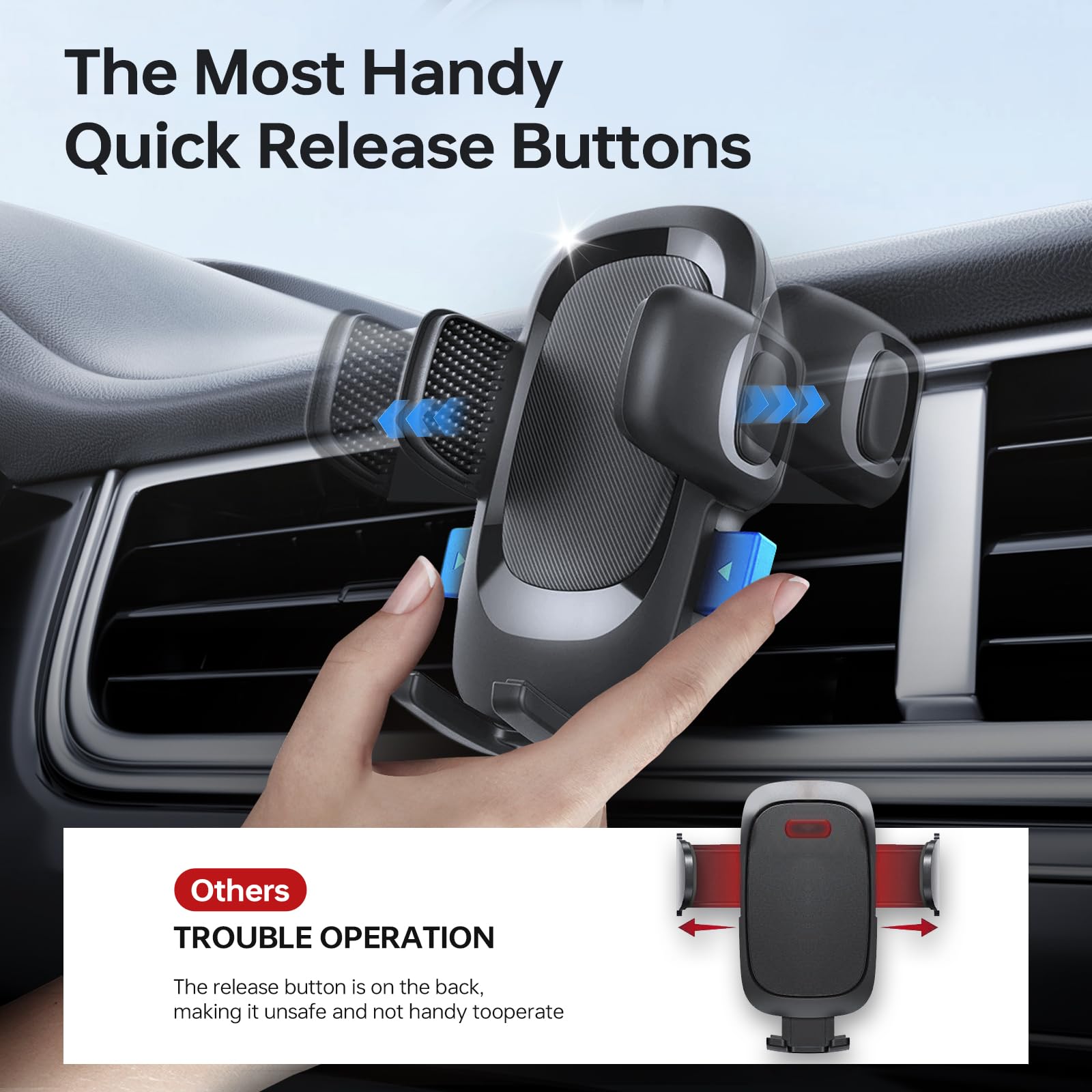 2025 Air Vent Phone Holder With Metal Hooks- 360Rotatable Air Vent Cell Phone Car Mount, Smartphone Holders For Your Car Mount,