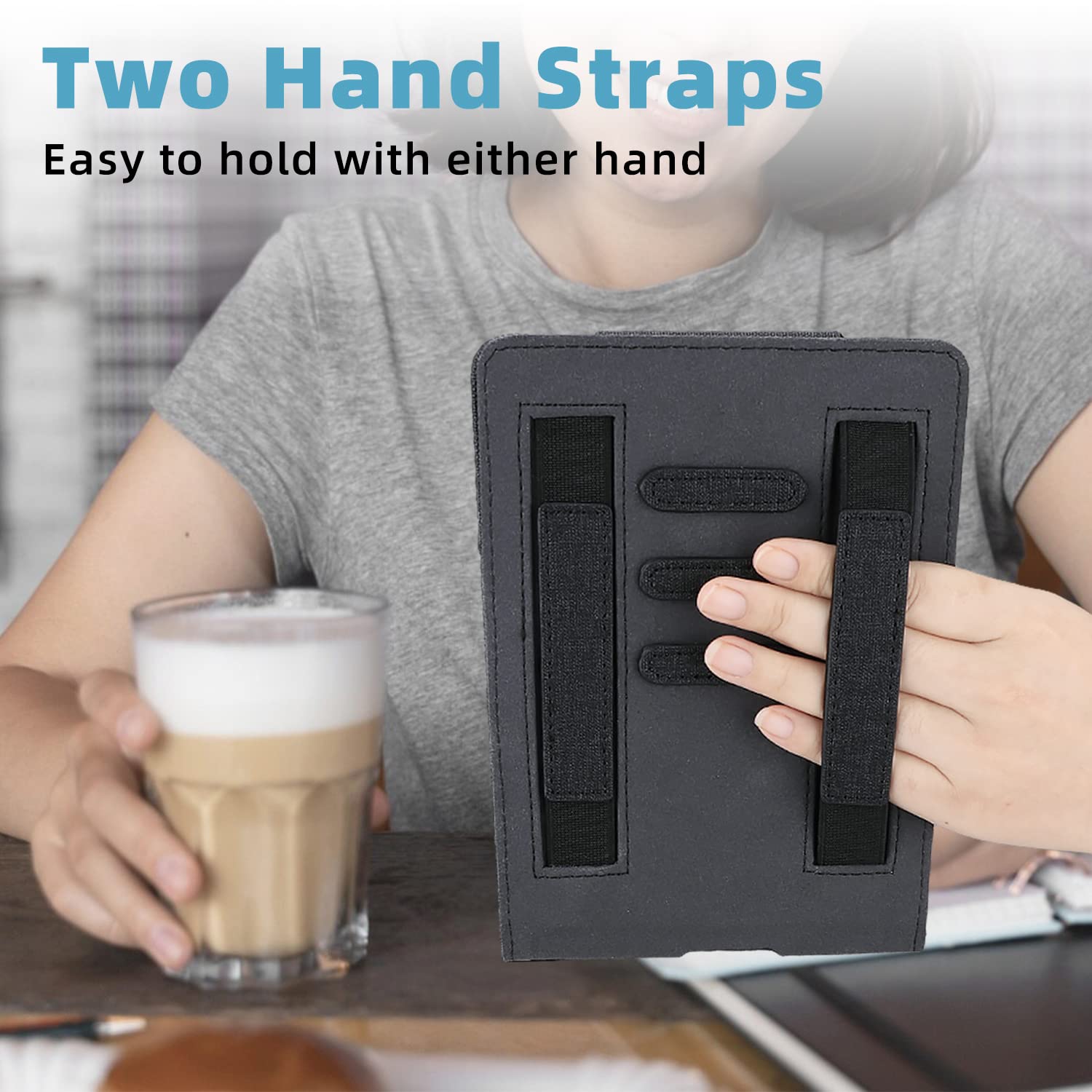 Walnew Flip Case For 6.8    Kindle Paperwhite 11Th Generation 2021 And Kindle Paperwhite Signature Edition   Two Hand Straps And