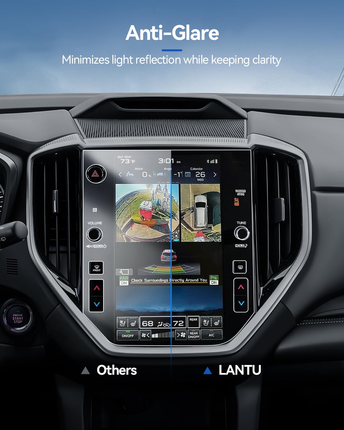 Lantu Car Screen Protector For 2021 2022 2023 2024 Toyota Camry (Xle/Xse/Le/Se/Trd) Hybrid Accessories Navigation Touchscreen Pr