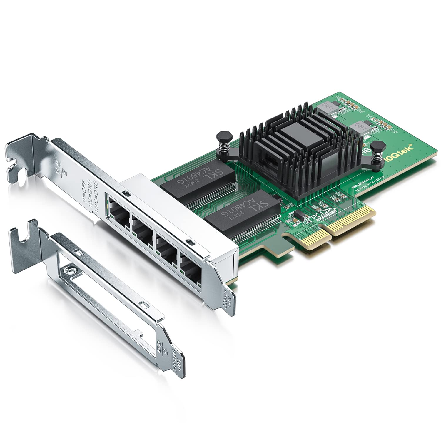 Gigabit 4 Port Nic With Intel I350 Chip, 1Gb Network Card Compare To Intel I350 T4 Nic, Quad Rj45 Ports, Pci Express 2.1 X4, Eth