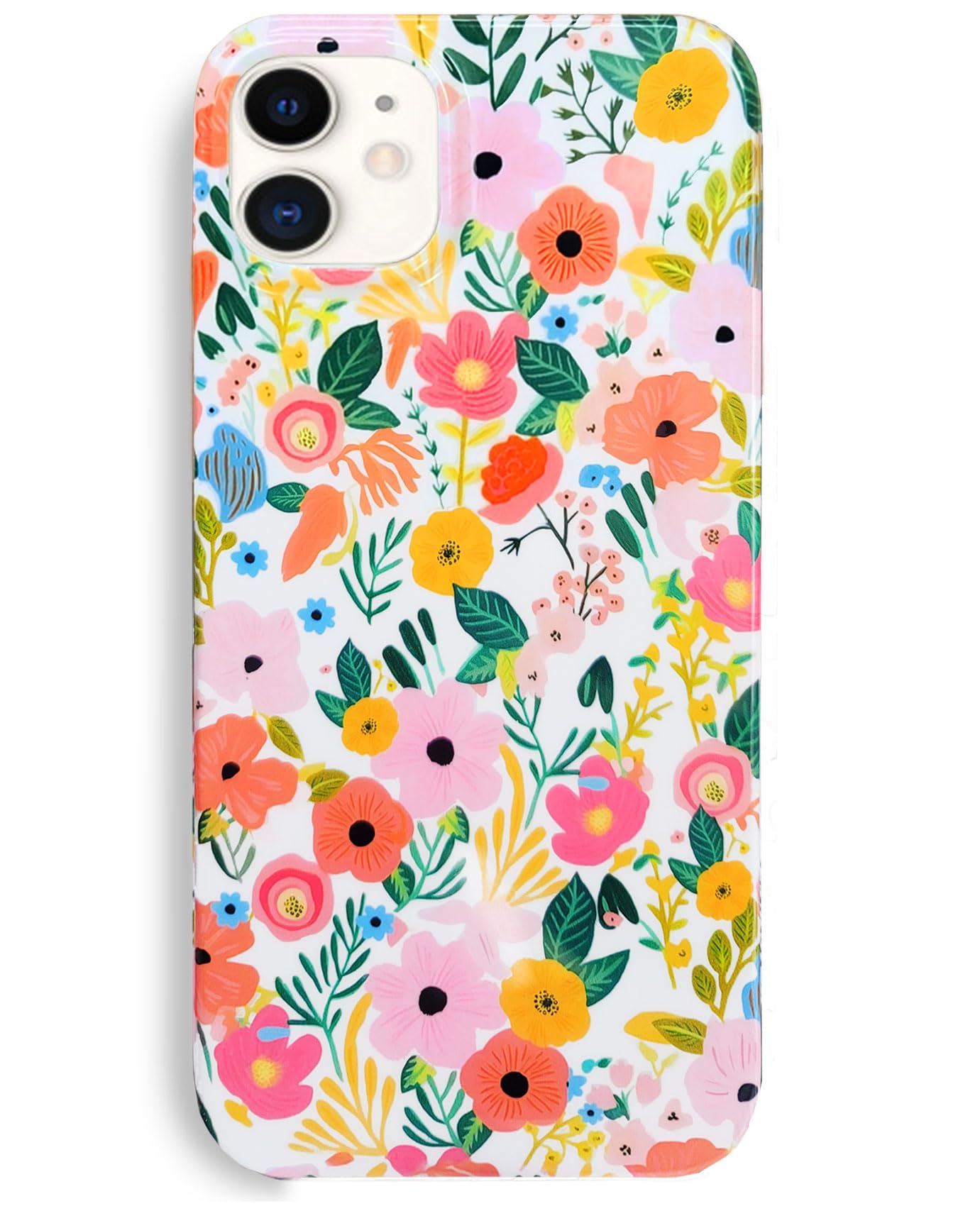 J.west for iPhone 12 Case,iPhone 12 Pro Case 6.1, Soft Shockproof Cute Floral Phone Protective Cover for Women, Garden Flower Pa