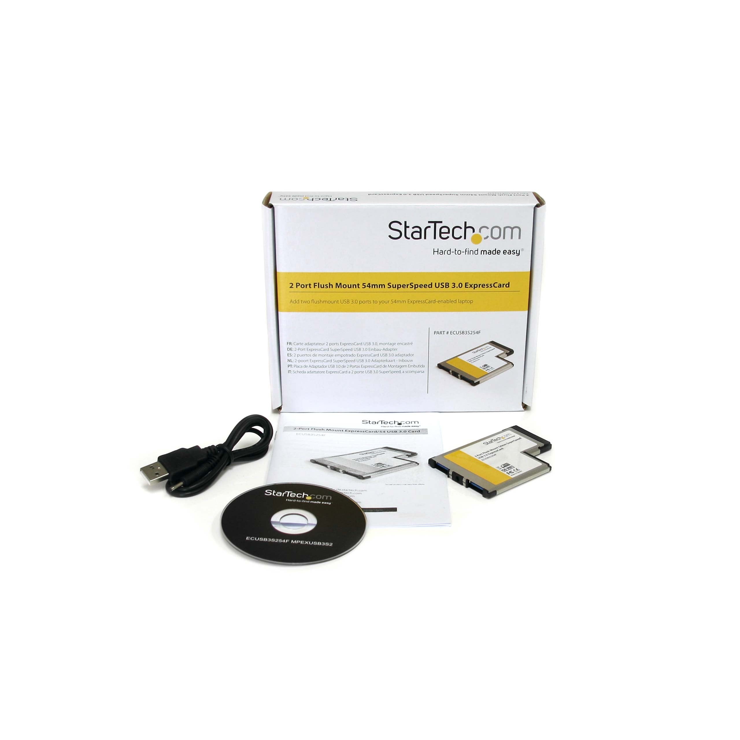 Startech.Com 2 Port Flush Mount Expresscard 54Mm Superspeed Usb 3.0 Card Adapter With Uasp   Dual Port Laptop Expresscard Usb 3