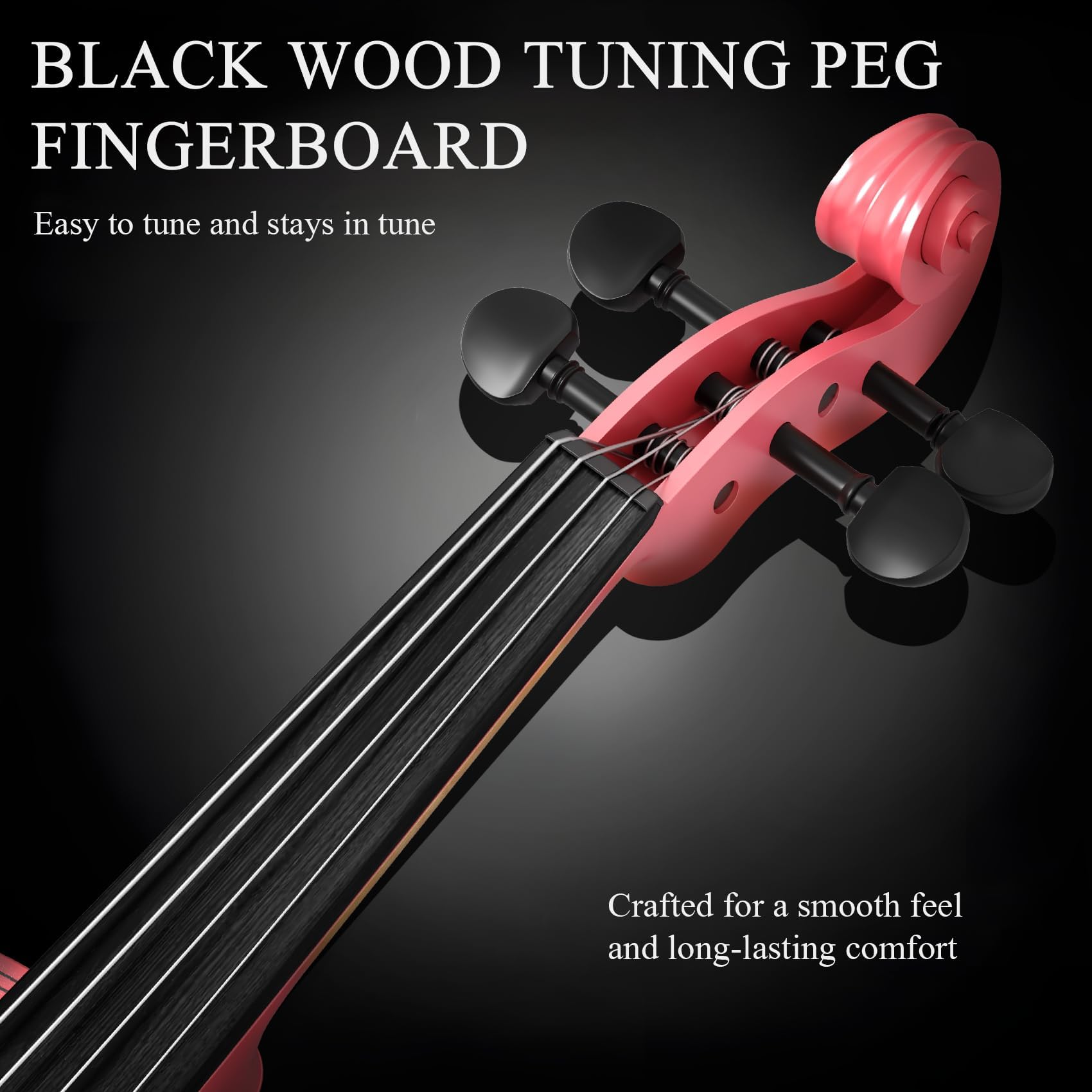 1/2 Beginner Violin Set,Complete Violin Kit With Case, Bow, Rosin, Pink