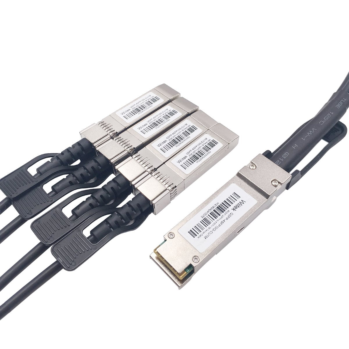 Wiitek 3 Meters Qsfp+ To 4 Sfp+ Dac Breakout Cable, Qsfp-4Sfp10G-Cu3M, 40G Qsfp+ Direct Attach Copper Cable, 30Awg Black, For Ci