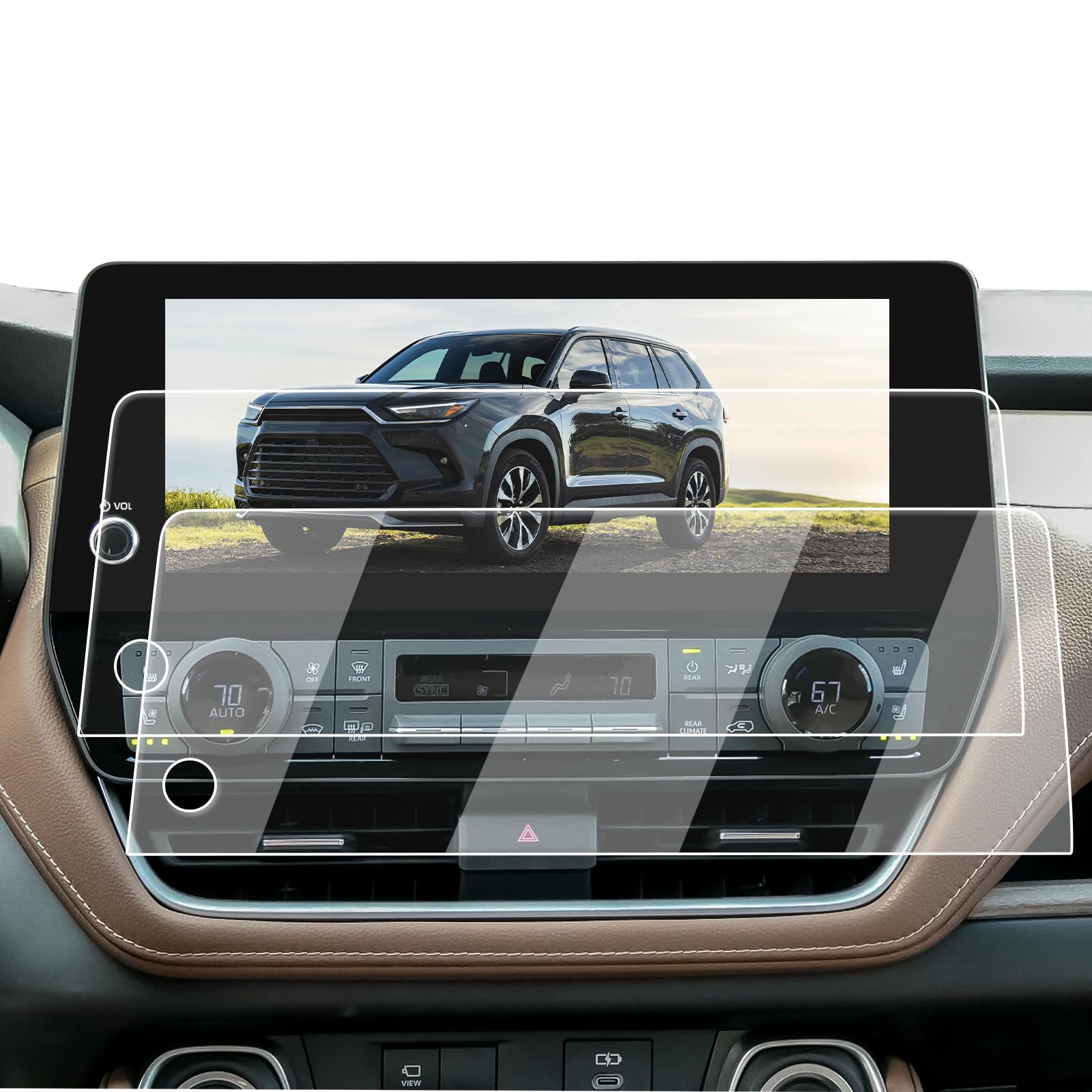 Ecozen Screen Protector 2 Pcs Compatible With 2024 Toyota Grand Highlander, Nano Film Navigation Screen Protector 12.3 Inch Gran