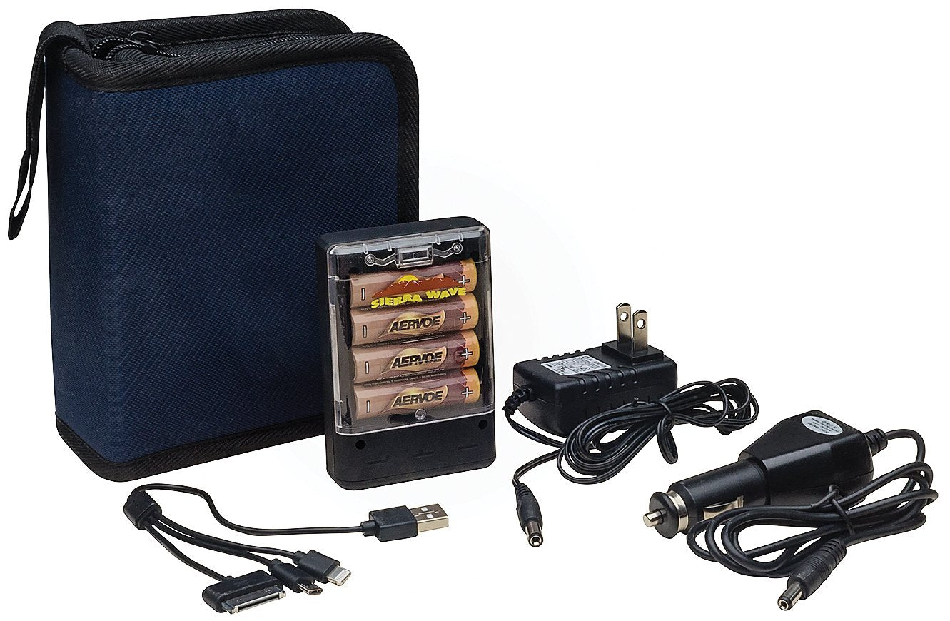 Sierra Wave 14 Watt Power Hub Rechargeable AA Battery Charger (Batteries Included), Black