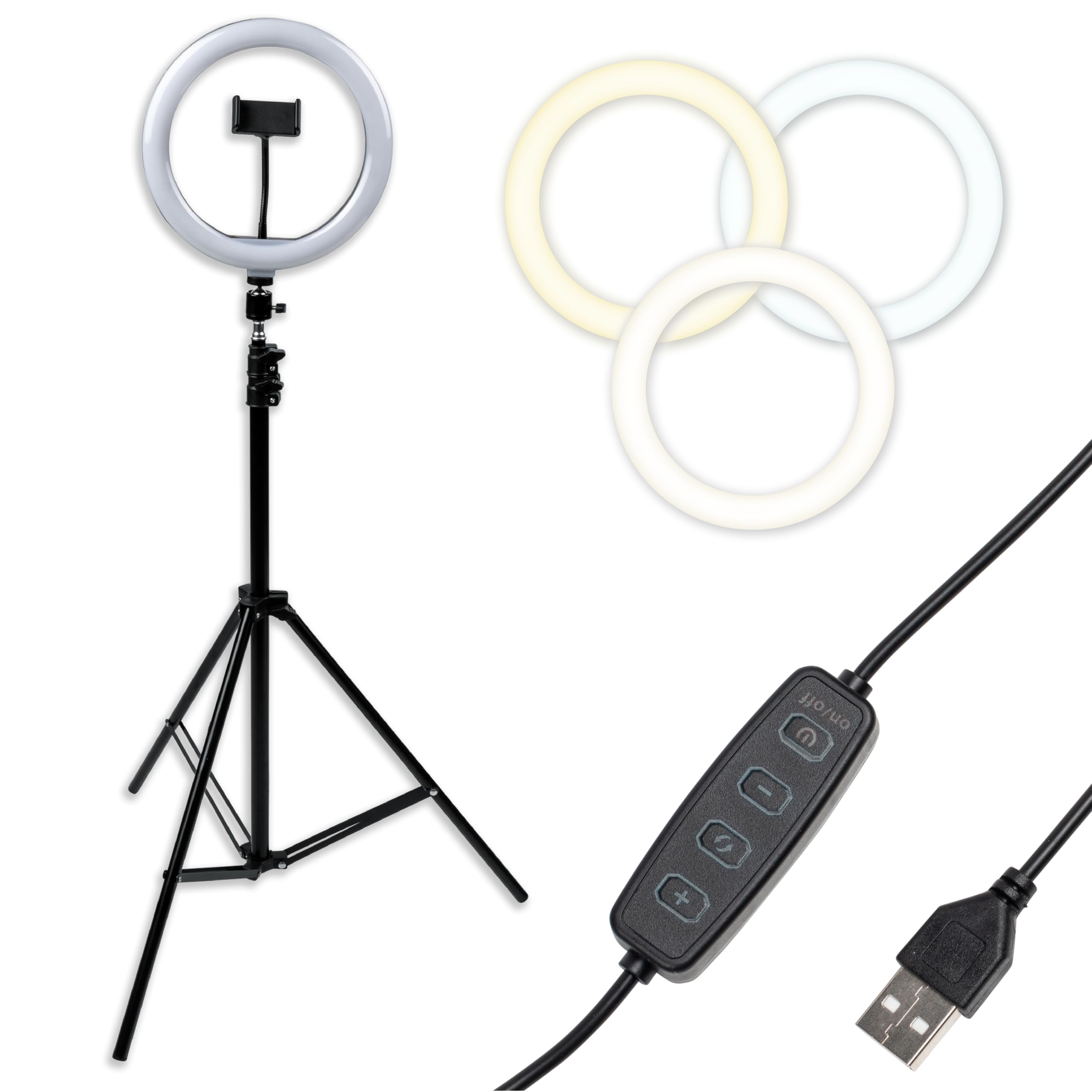 Gator Frameworks 10 LED Ring Light with 6 ft. Extendable Tripod Stand & Phone Holder, (GFW-RINGLIGHTTRIPD)
