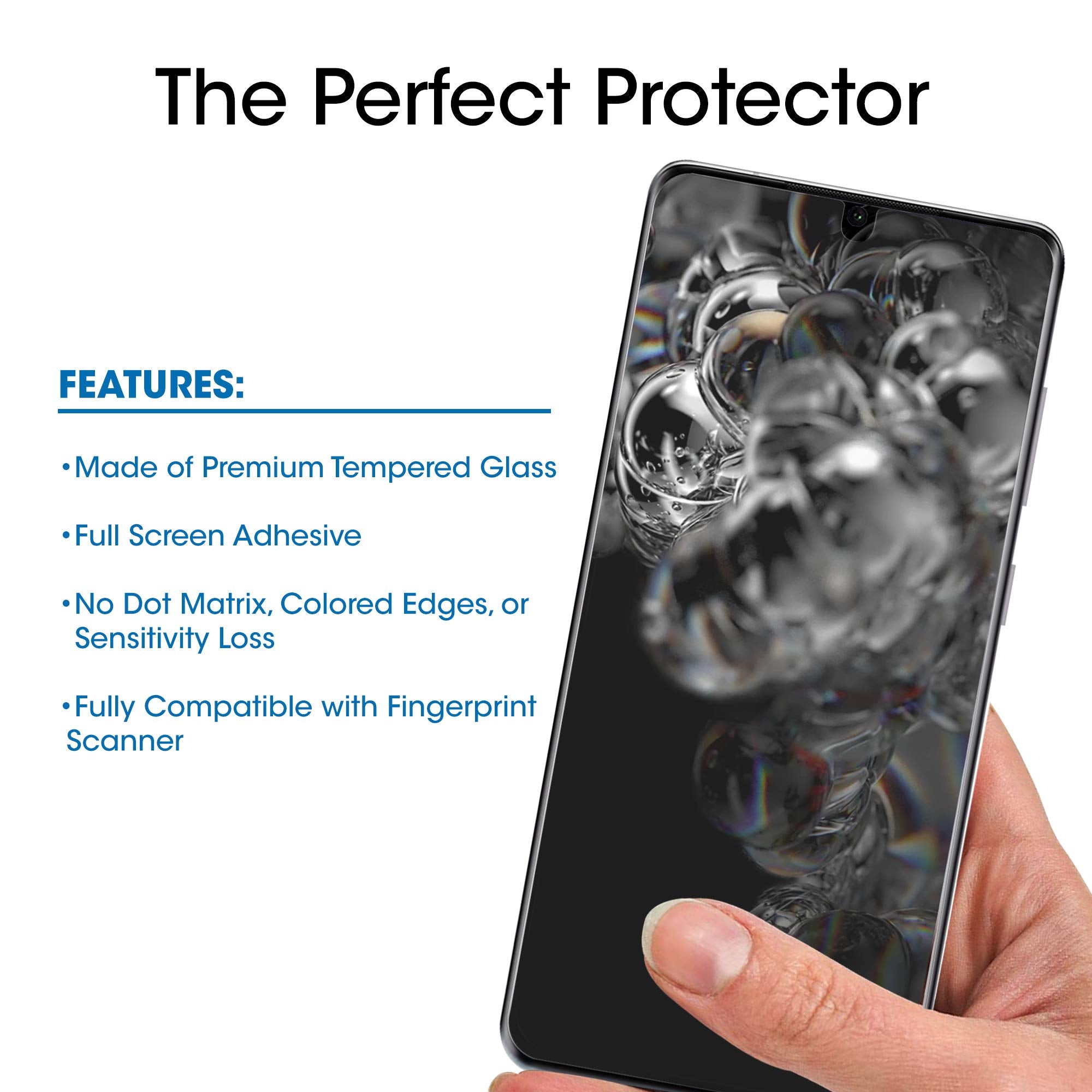 Amfilm Ultra Glass Screen Protector For Galaxy S20 Ultra, 2 Pack, Tempered Glass, Fully Compatible With Ultrasonic Fingerprint S