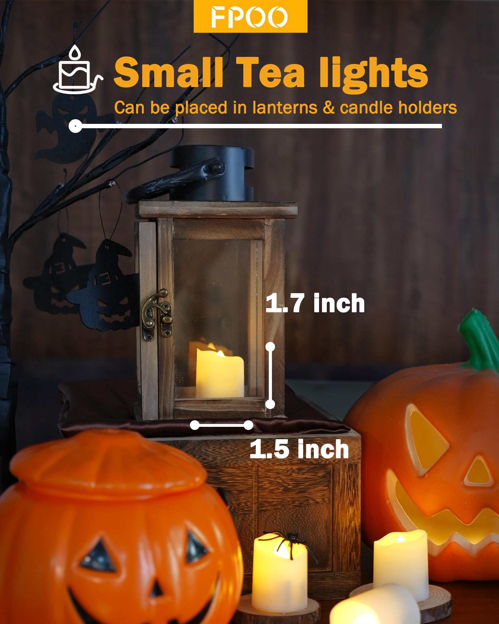 FPOO LED Rechargeable Tea Lights with Remote, 6 PCS Flameless Warm White Votive Candles for Halloween & Christmas Decoration