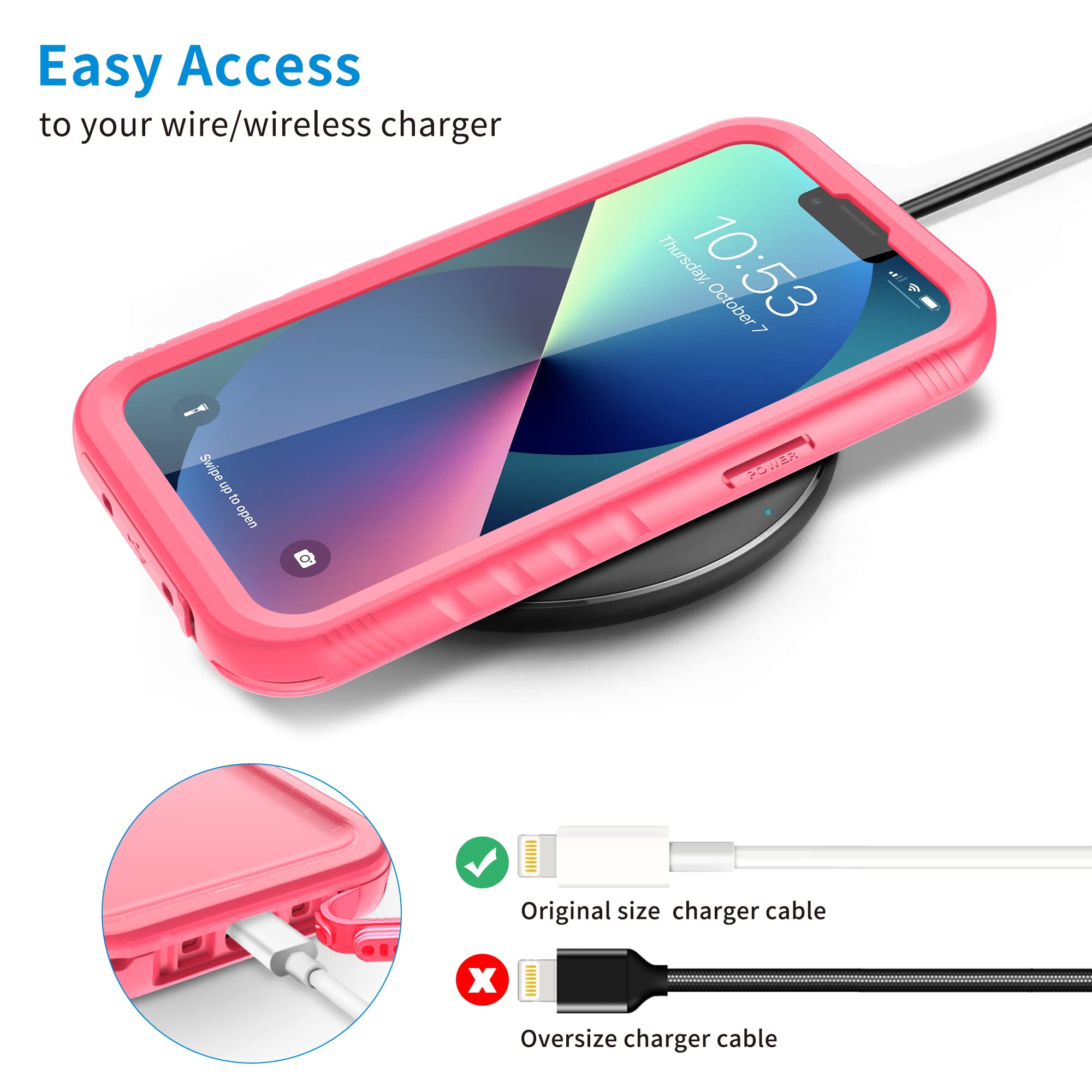 Sportlink For Iphone 13 Waterproof Case   Full Body Shockproof Dustproof Phone Screen Protector Rugged Waterproof Case For Iphon