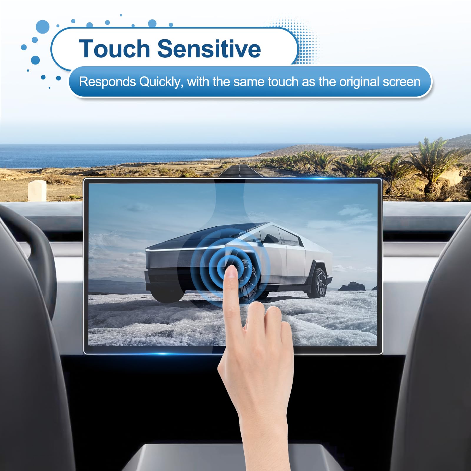 (2Pc) Coleya 2024 Cybertruck Screen Protector For Tesla Cybertruck (18.5In Touchscreen+9.4In Reardisplay), 9H Tempered Glass For